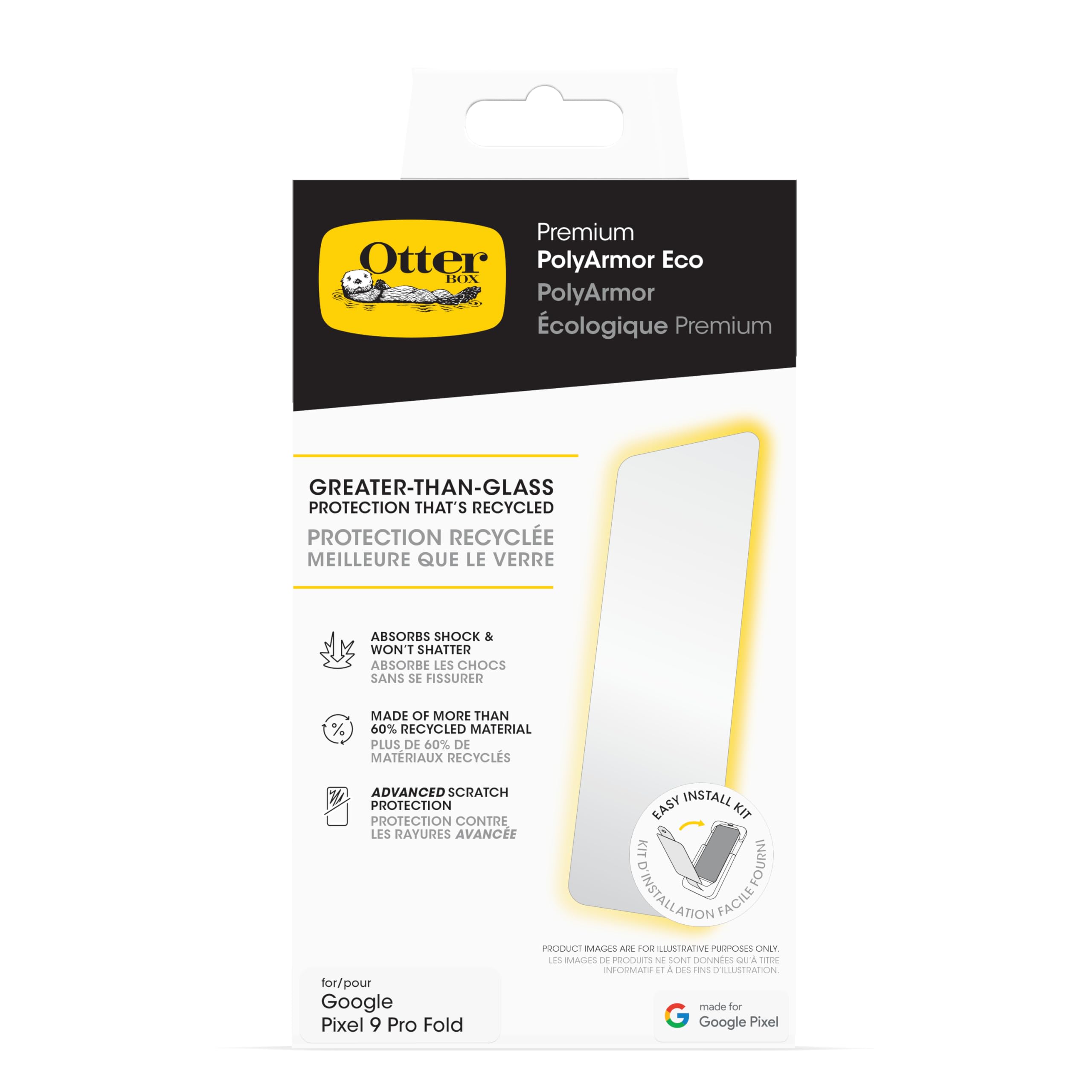 OtterBox Premium PolyArmour Eco Phone Screen Protector for Google Pixel 9 Pro Fold