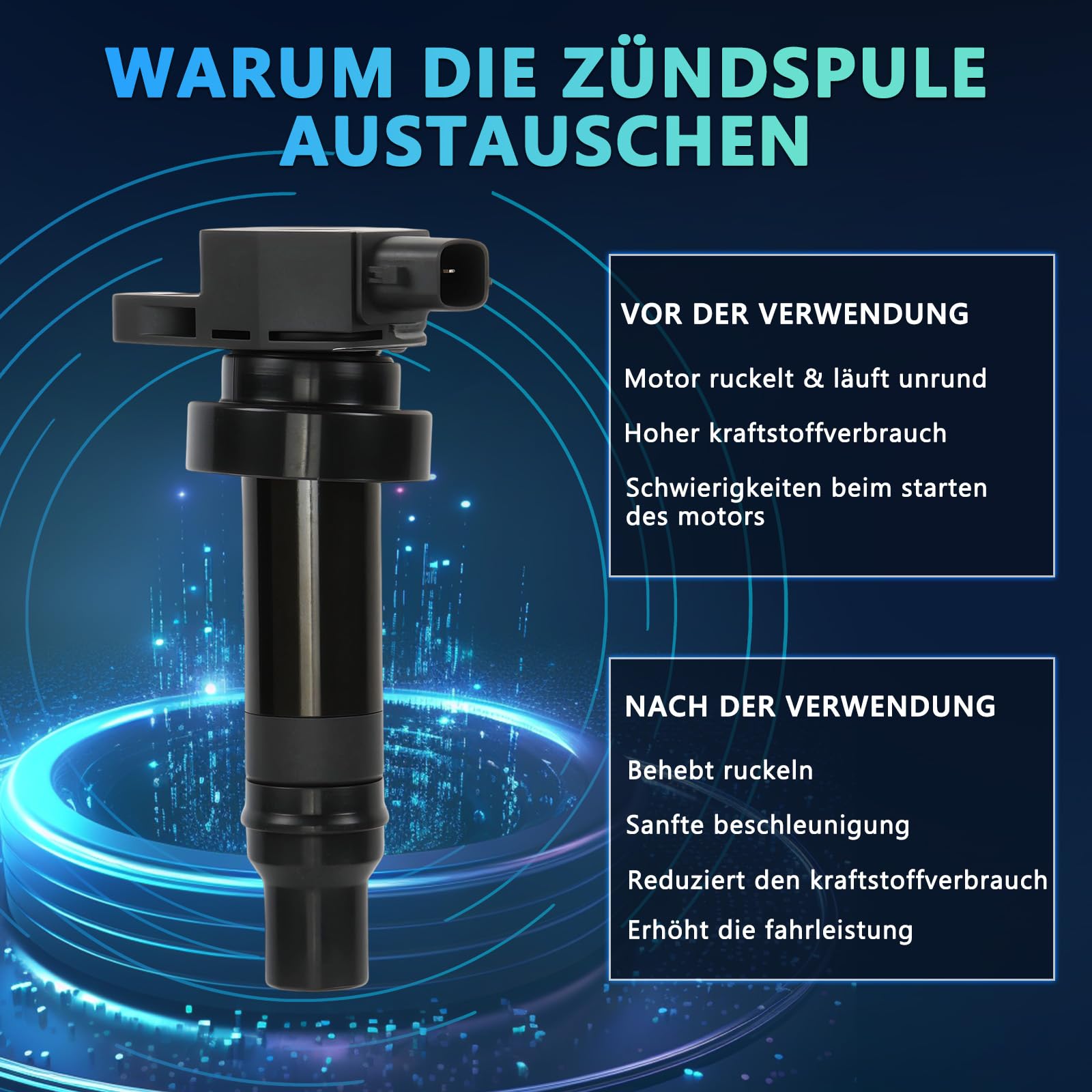 Bobine d'allumage compatible avec Hyundai & Kia – Bobine de remplacement pour la référence 27301-2B100