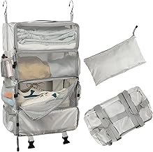 TABITORA Travel Pouch, Compression Hanging Travel Pouch, Clothes Rack, Inner Bag, Storage Box, Toiletries, Dividers, Travel Goods, Business Trip, Closet, Foldable, Space Saving, Large Capacity,