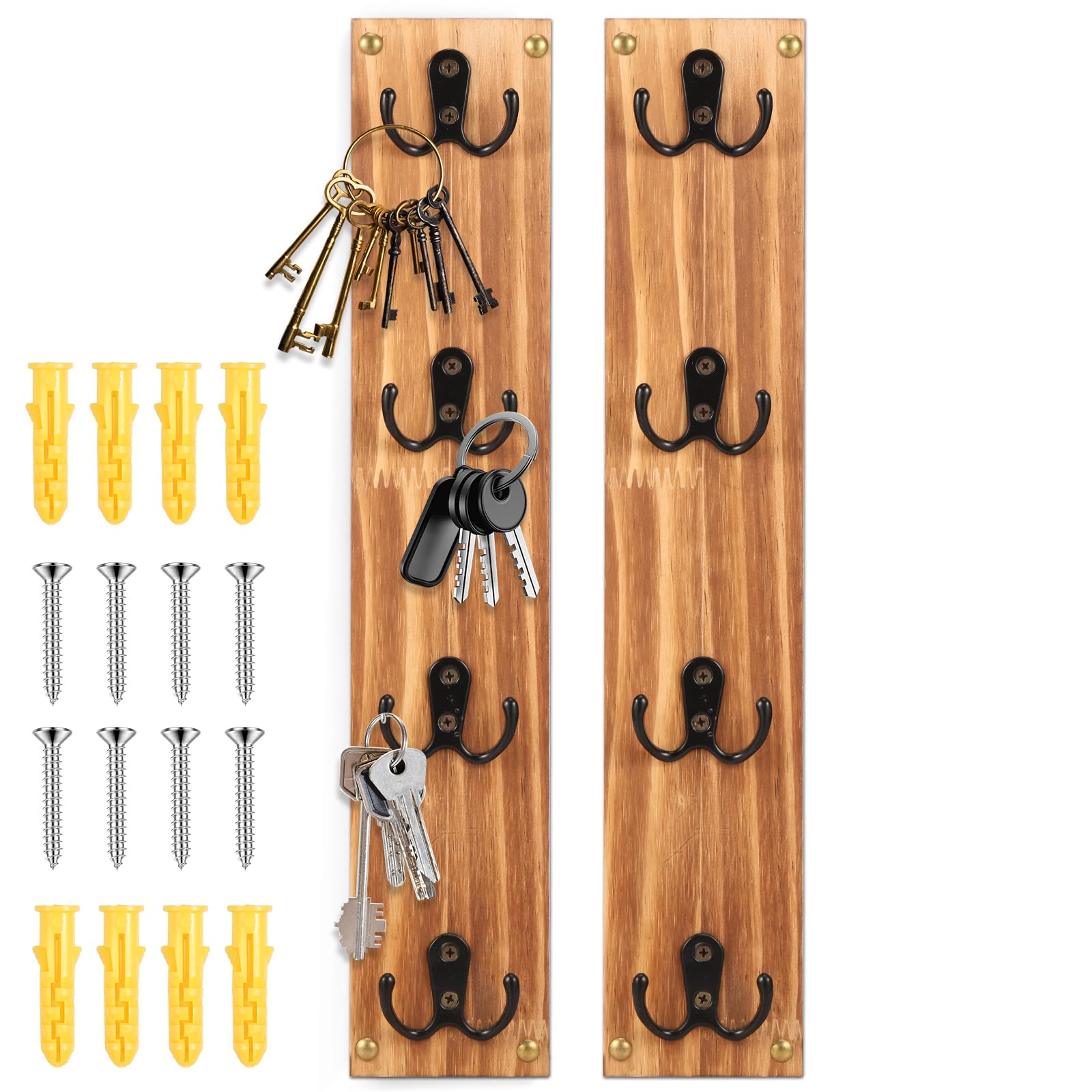 Amazon.com: XYDHQS Vertical Wood Key Holder for Wall, Space-Saving