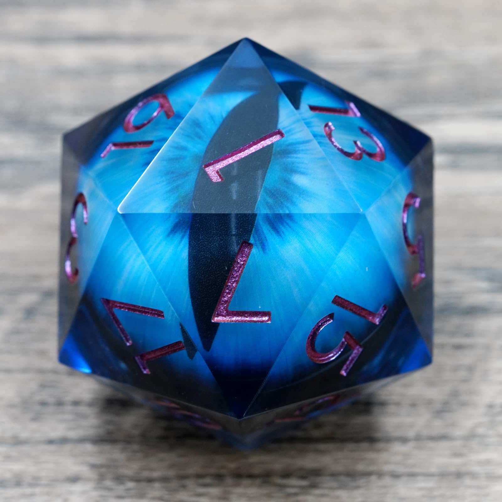 Sharp Edge Eyeball 50MM D20 Large Single Dice with Gift Case, Dragon Moving Eye Dice for Dungeons and Dragons (Light Blue Eyeball) for Ages 15 and Up