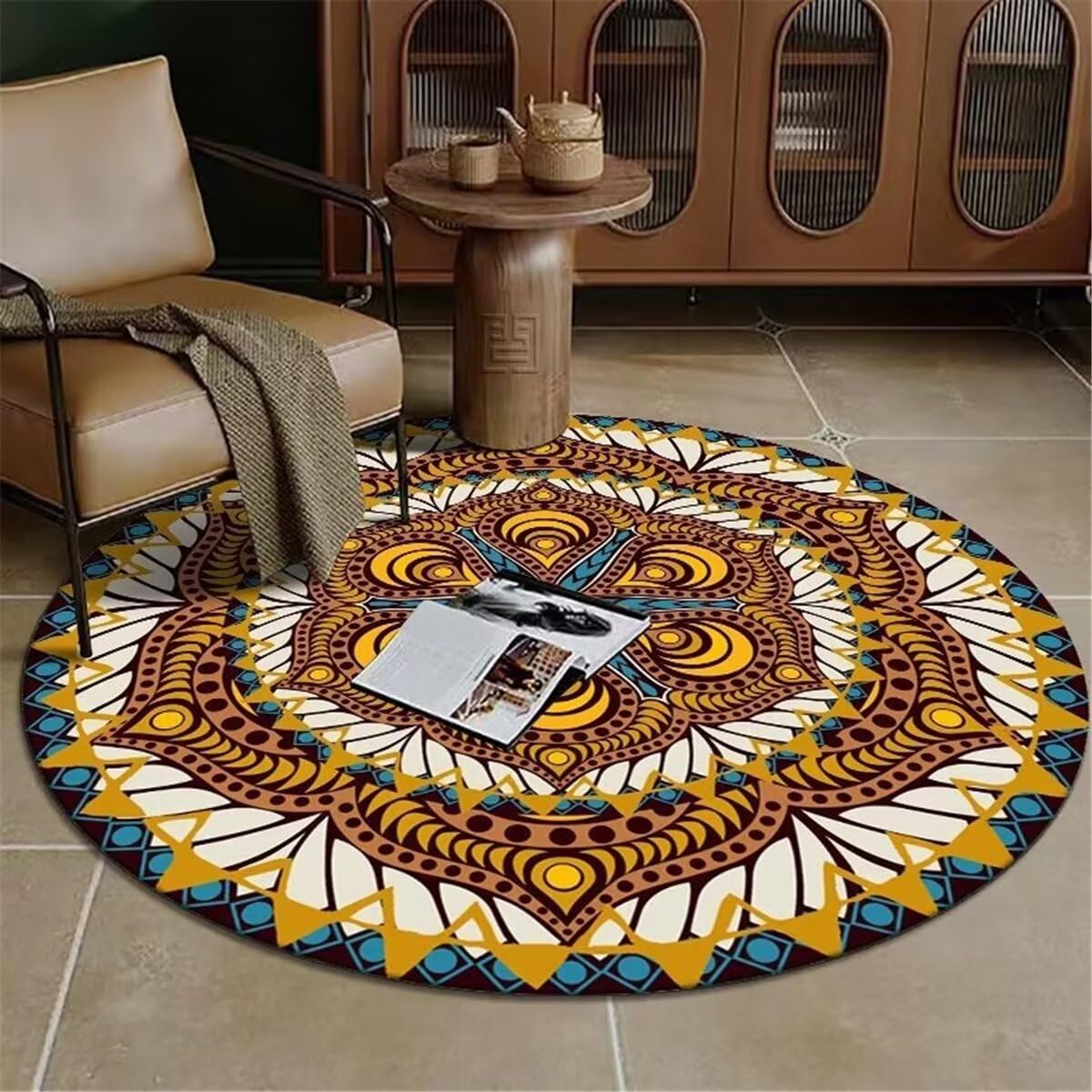 Deco chambre avec tapis de couloir design abstrait 140x200cm lavable pour salon