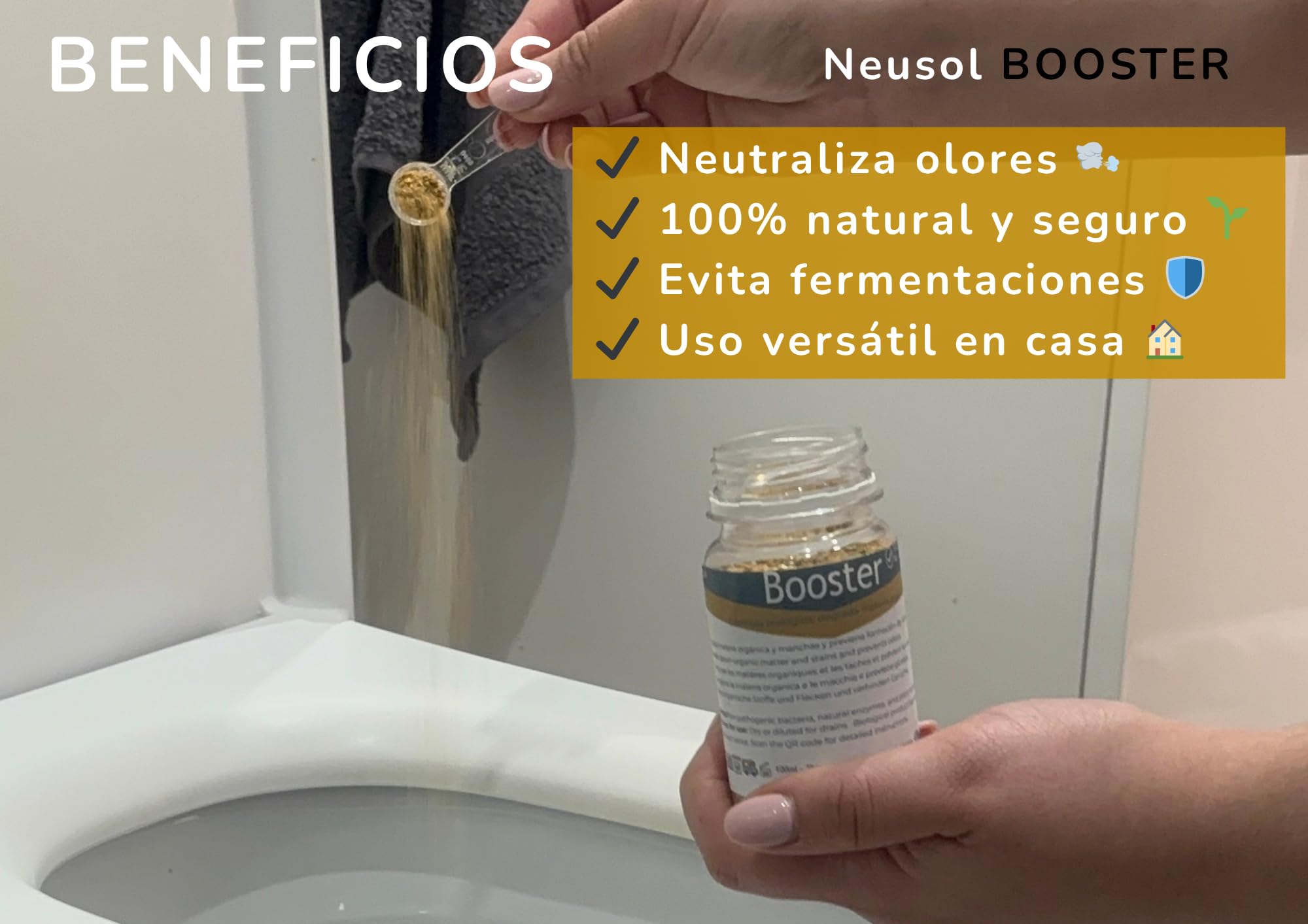 Booster Tratamiento biológico con enzimas para olores y residuos | Bacterias y enzimas activas de mantenimiento bajantes depósitos Ayuda degradar materia orgánica Reduce olores obstruccciones