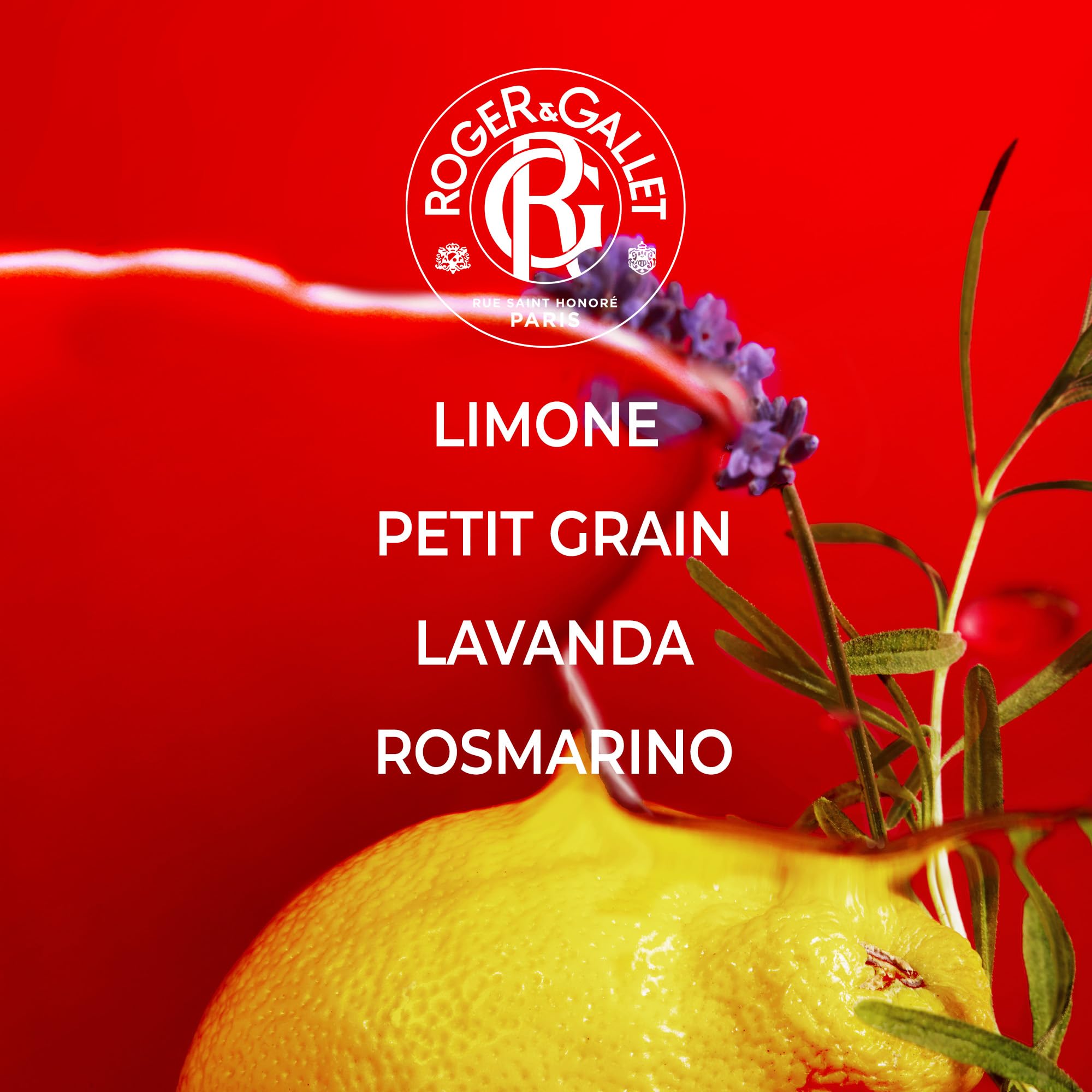 Roger&Gallet - Jean Marie Farina - Acqua Profumata di Benessere - Limone, Arancia, Petit-grain, Lavanda, Rosmarino - 100 ml