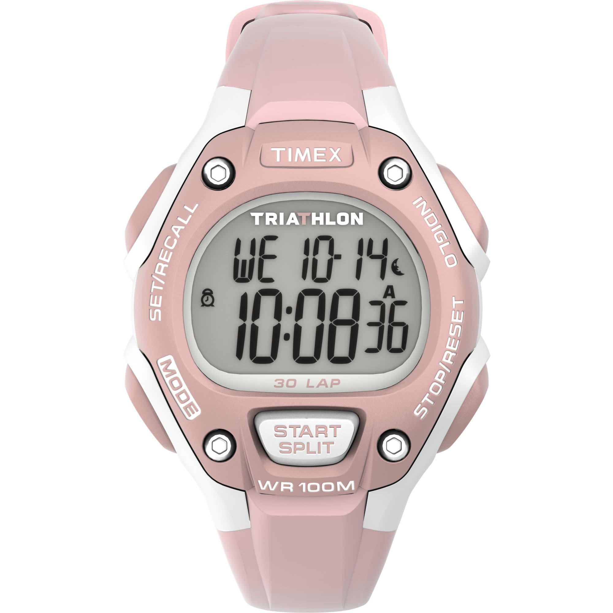 Timex Unisex Ironman Triathlon Classic 30 34mm Watch Pink/Digital Gray/Pink