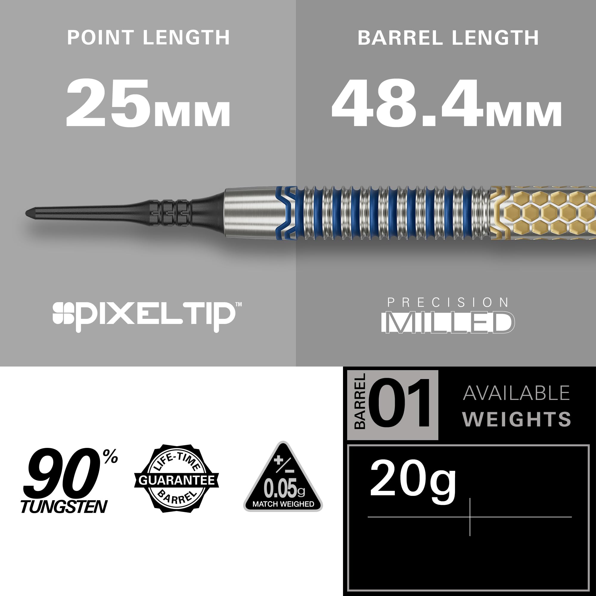Amazon | TARGET Darts Josh Rock Gen 1 ソフトチップダーツ、90