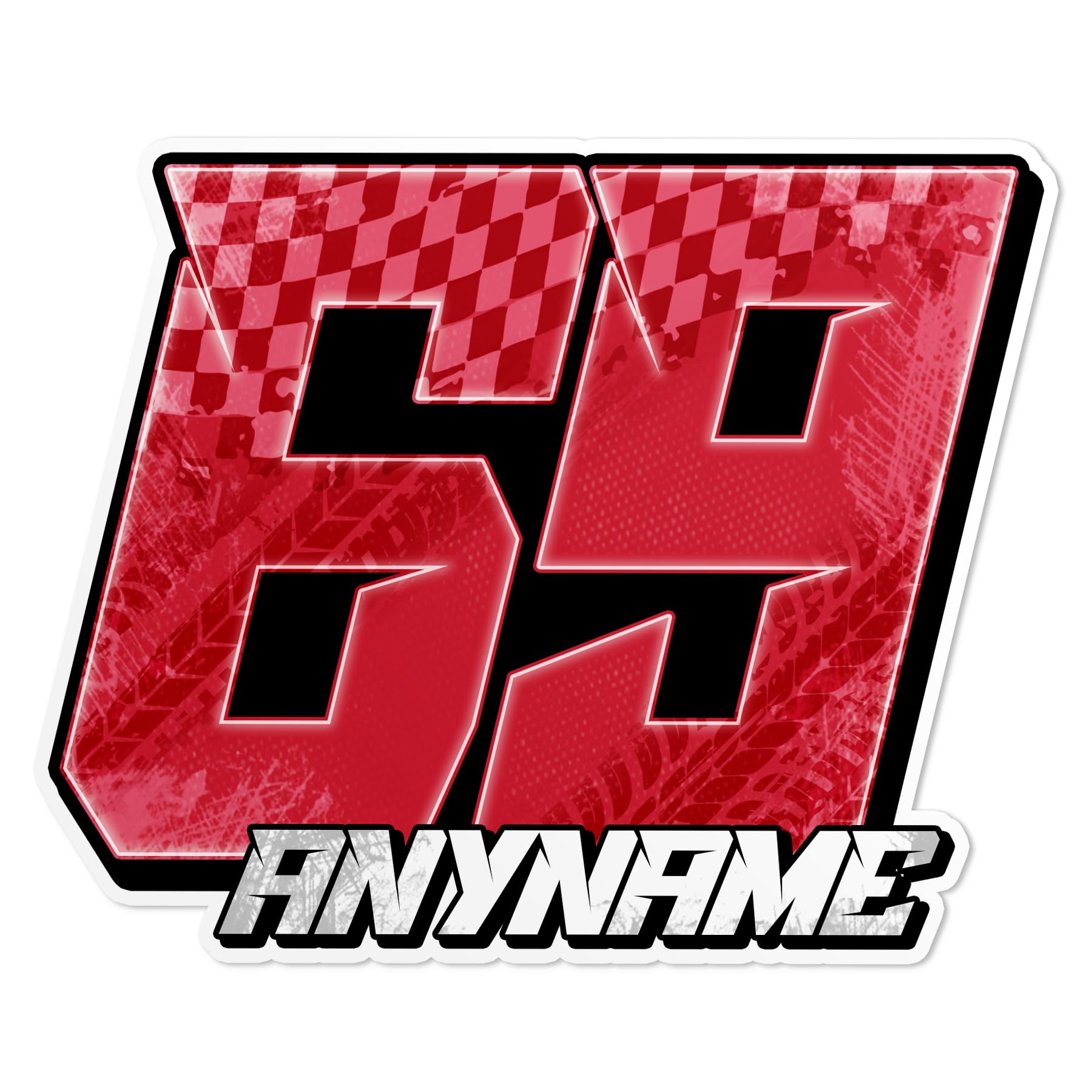 Sponsored Ad - (New Update) Custom Race Number Sticker, Personalized Racing Name Number Car Decal Waterproof Die-Cut Vinyl Stickers for Dirt Bike Plate BMX Car Truck Decor Motorcycle Bike Motors RC