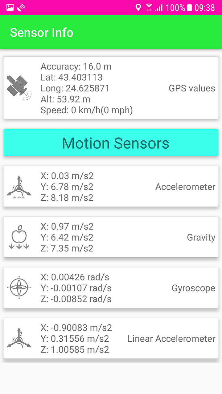 Sensor Info and Other Device Data - App on the Amazon Appstore