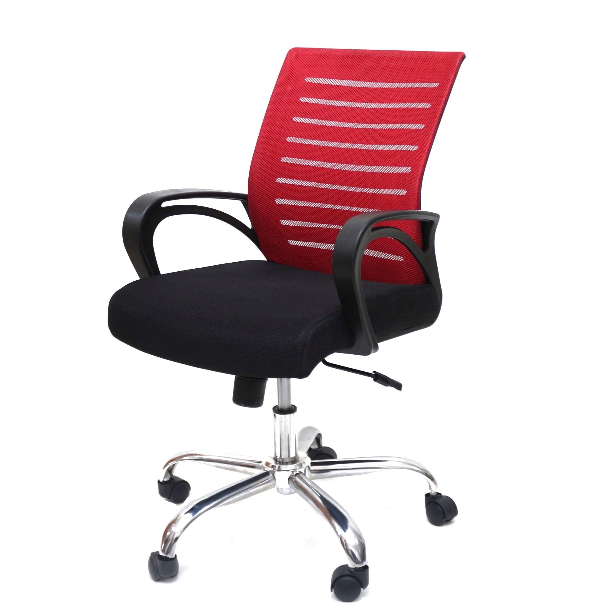 Finch Fox Low Back Mesh Desk Office Chair for Executive Chair, Employee Chair, Staff Chair in (Red & Black) 1
