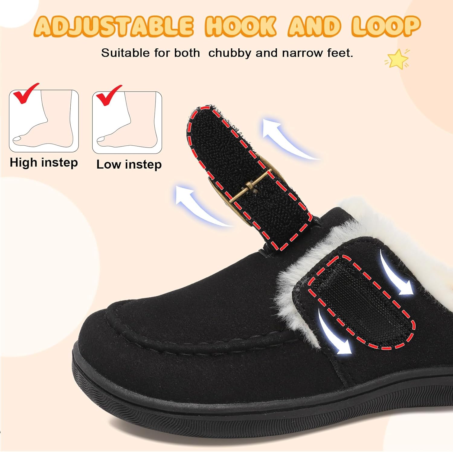 JOINFREE Toddler Slippers Warm Kids Girl Fuzzy House Mules Slippers Boys Wide Toe Slip On Moccasins Slipper Bedroom Memory Foam Home Clogs Shoes Indoor Outdoor Loafers - Image 5