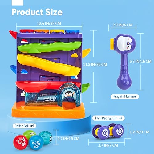 Miniatura 8 de Juguetes para niños de 1 año bolas 2 en 1 libra juguete para rampa de automóvil juguetes para niños pequeños juguetes Montessori de desarrollo