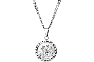 SAINT CHRISTOPHER Pendant Stainless Steel Necklace