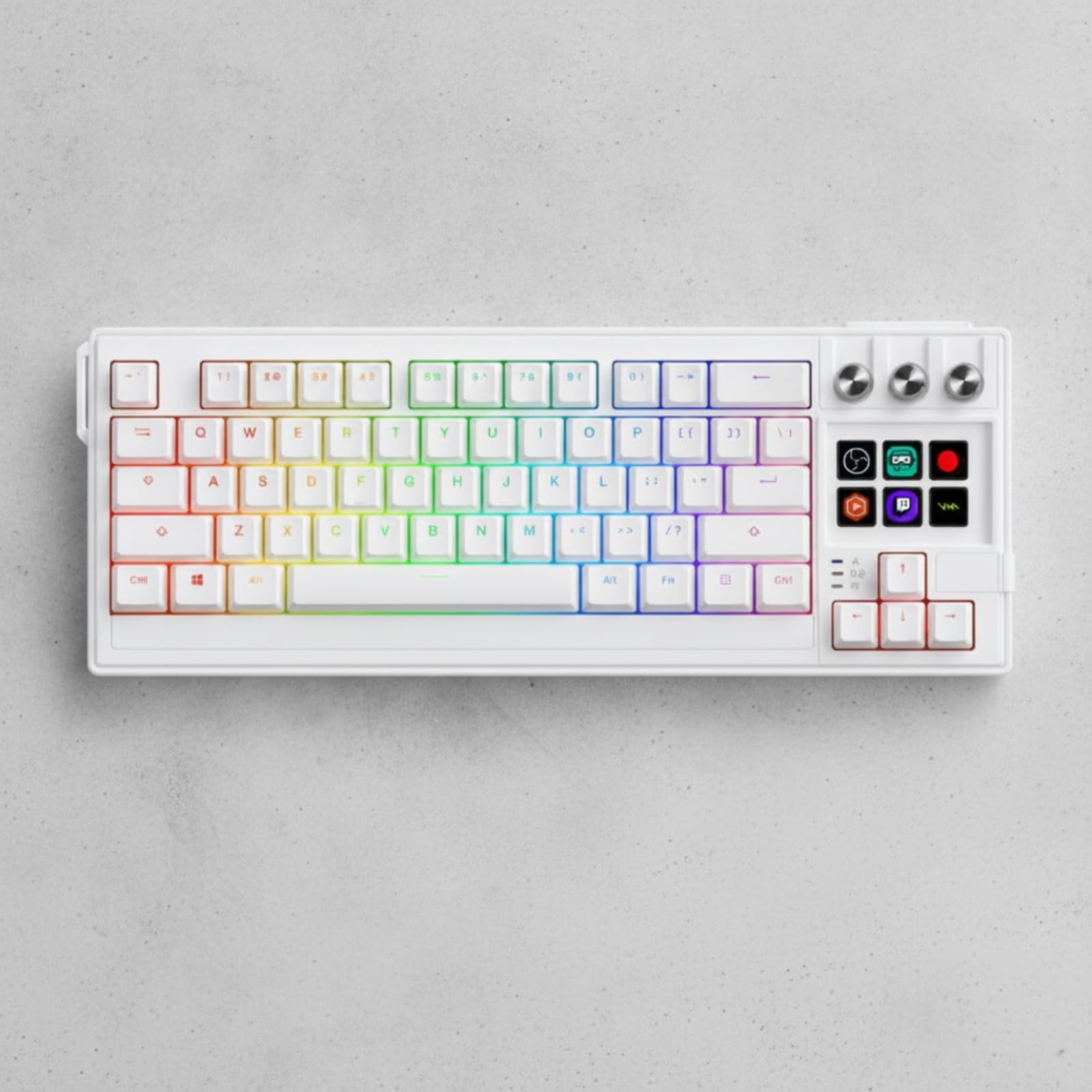 Tastiera Hot-Swap con Tasti Display Retroilluminata RGB Tastiera Meccanica con Manopole Silenziosa per Streamer