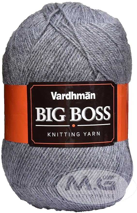 Image of M.G ENTERPRISE Bigboss Silver 600 GMS Wool Ball Hand Knitting Wool /Art Craft Soft Fingering Crochet Hook Yarn, Needle Knitting Yarn Thread Dyed-EL Art-ACF