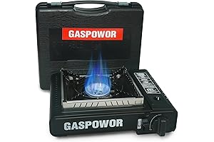 1-Burner Butane camp stove with Windblocker and Case