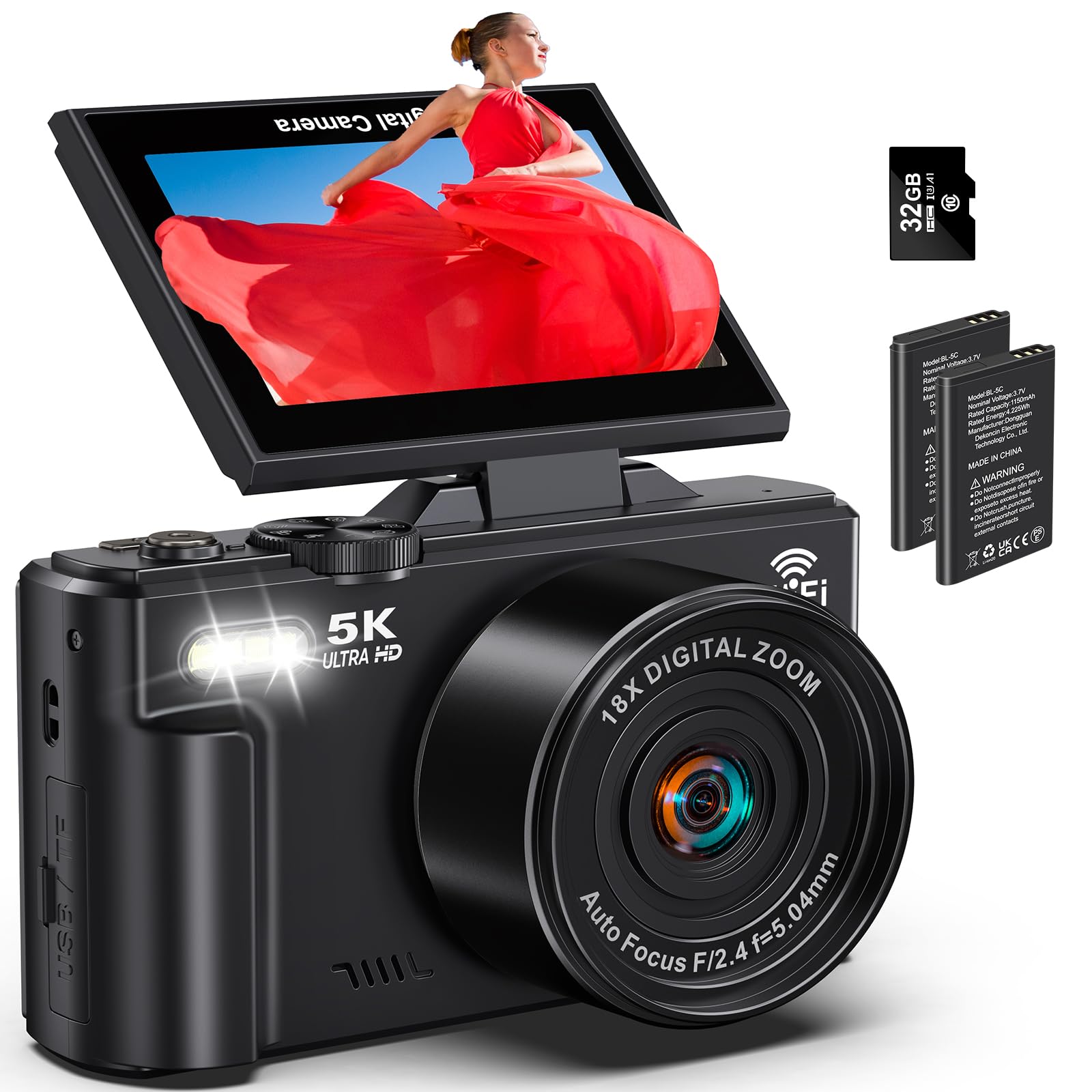 Demofit 5K 75MP Digital Camera