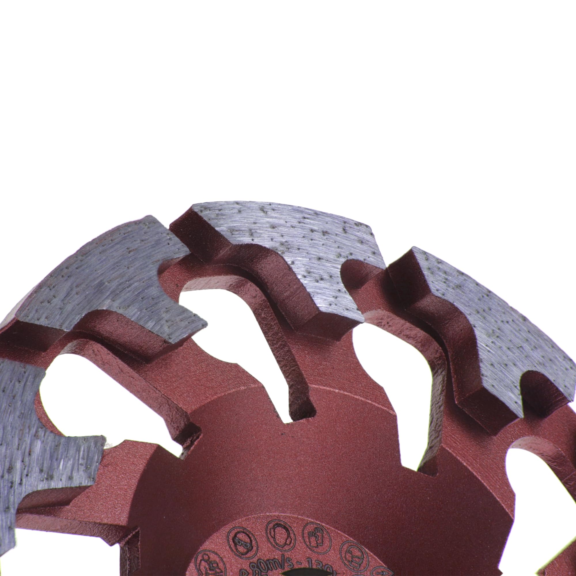 PRODIAMANT Diamentowa tarcza szlifierska 130 mm x 25 mm, czerwona – do twardego betonu i zastosowań przemysłowych – do szlifierek betonowych – otwór 25 mm – talerz szlifierski