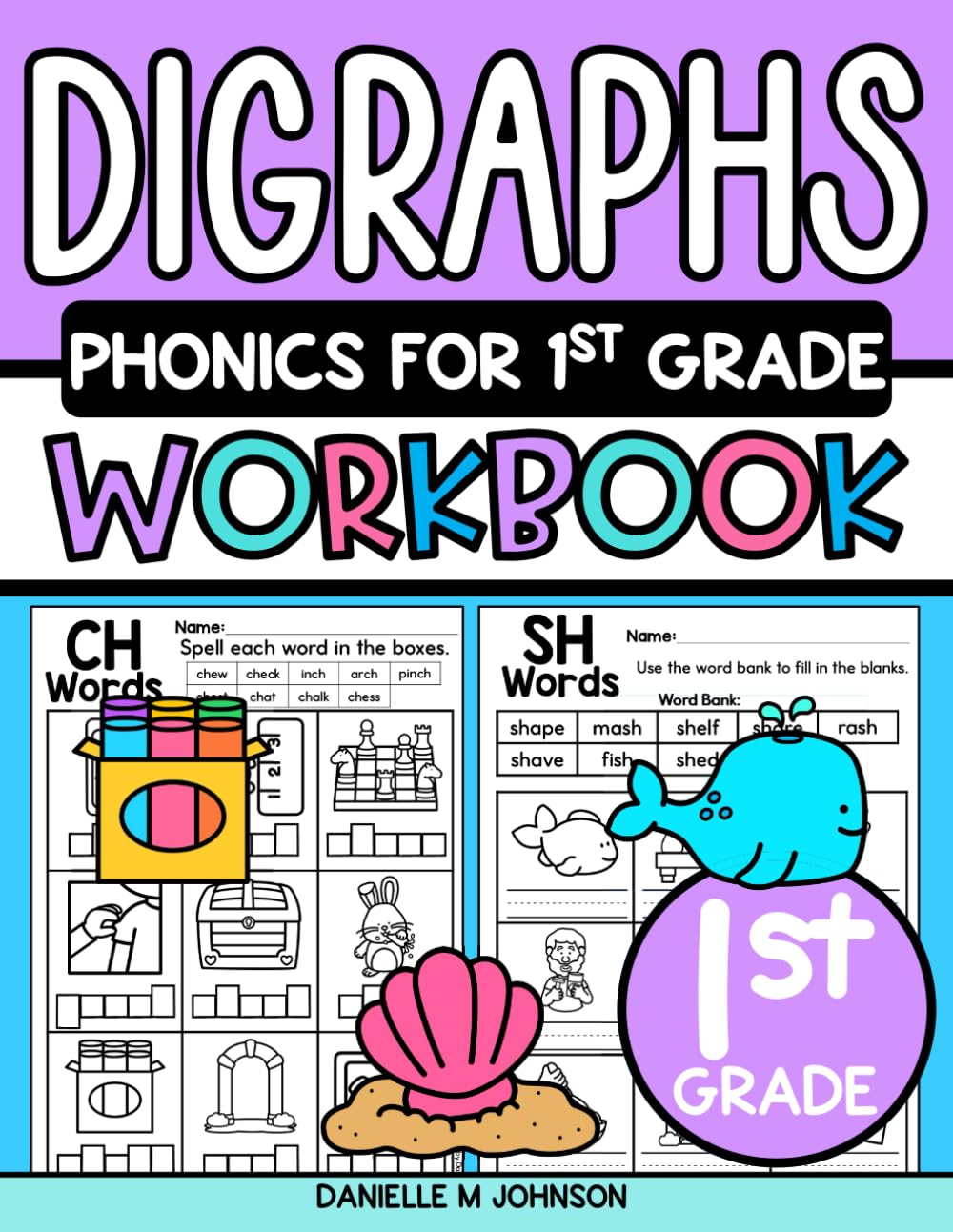 Digraphs Phonics for 1st Grade Workbook