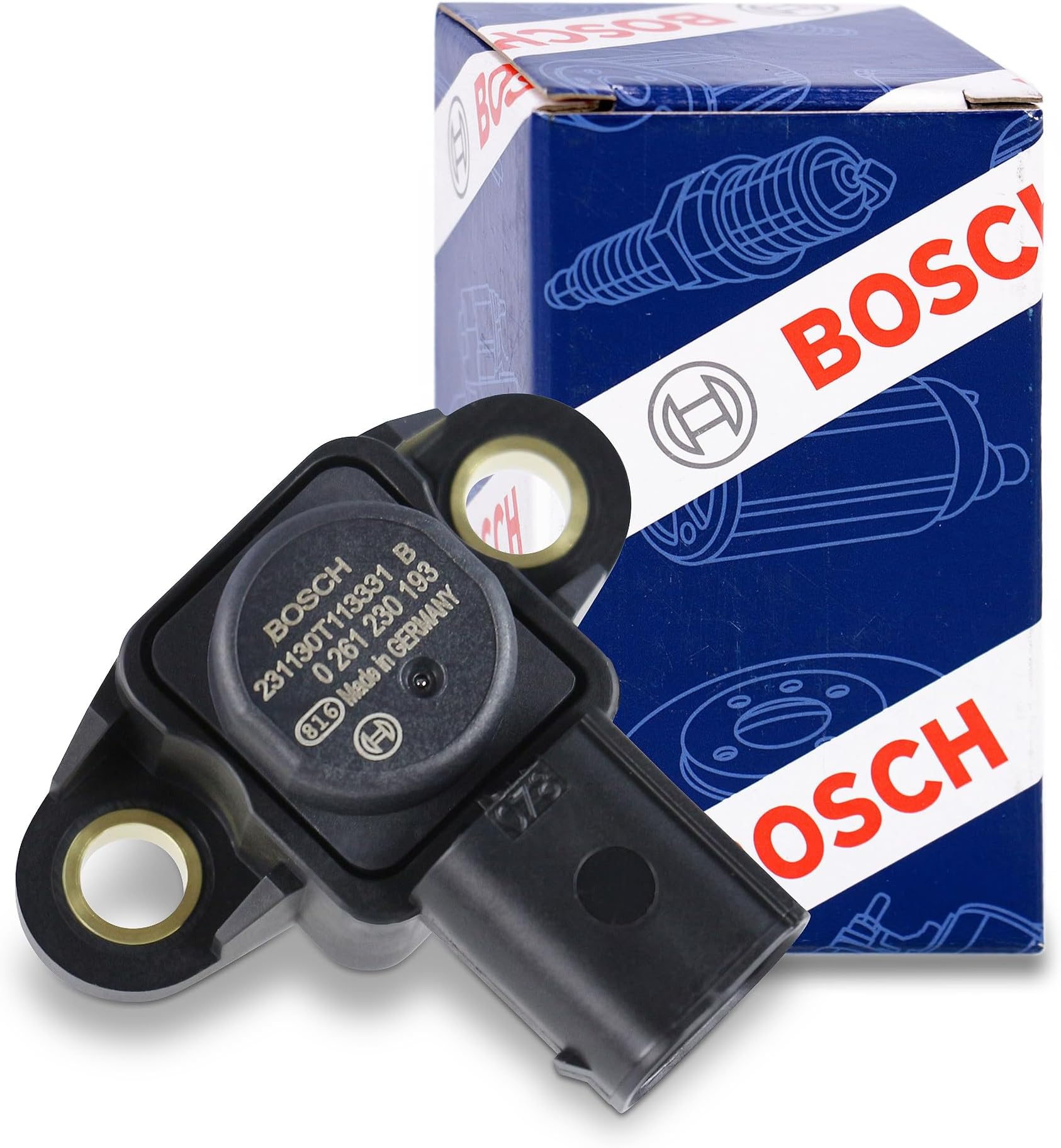 BOSCH 0261230193 OE Manifold Absolute Pressure (MAP) Sensor - Compatible with Select Dodge Sprinter; Jeep Grand Cherokee; Mercedes-Benz E320, E350, GL320, GL350, ML320/350, R320/350, S350, Sprinter