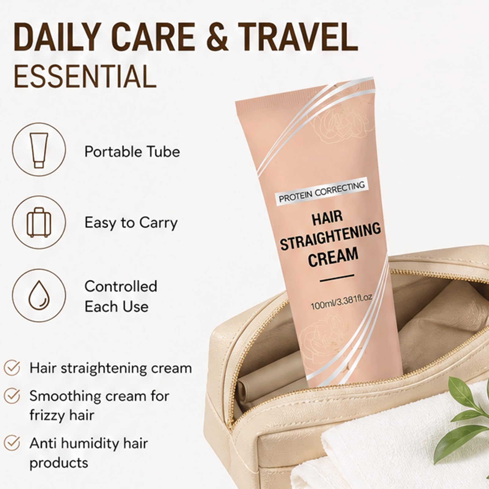 Glättungscreme für glattes Haar, Haarglättungscreme, Anti-Frizz-Haarcremes - Glättungscremes für lockiges Haar & Frizzs Control, Anti-Feuchtigkeit, glättet Kräuseln & verleiht Glanz (5PCS)