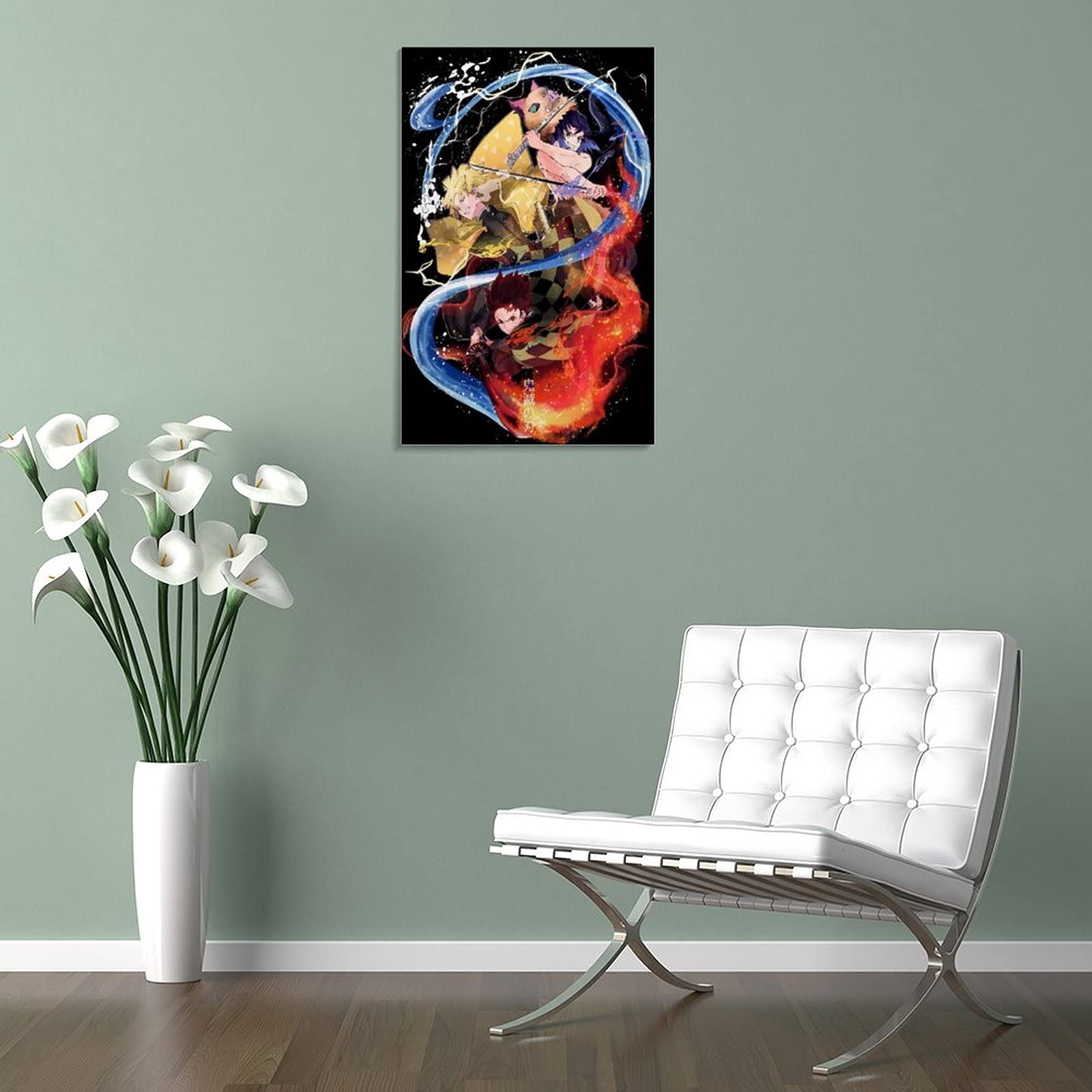 Poster Su Tela Demon Slayer Zenitsu - Set Da 6 Pezzi 30x45 Cm - Stampe Artistiche Su Tela Per Parete - Decorazione Per Camera Da Letto E Soggiorno