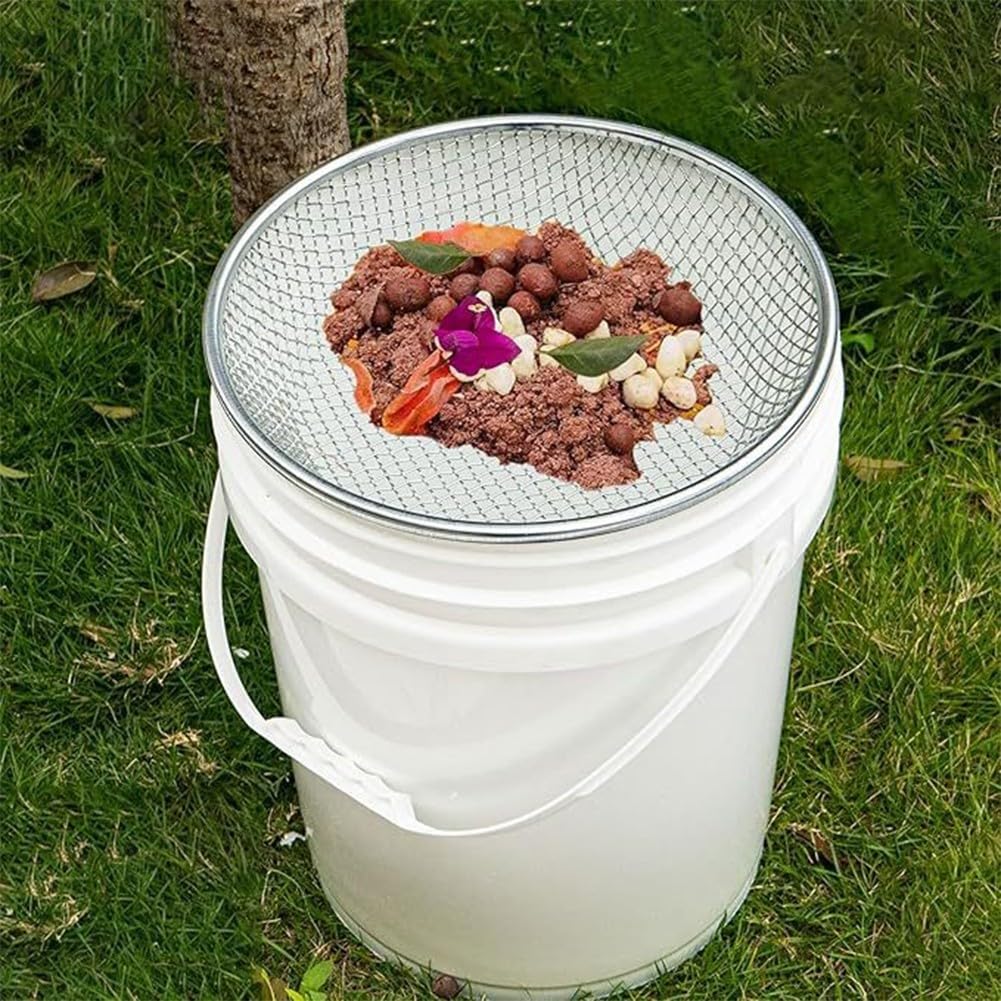 Setaccio da giardino resistente, 30 cm x 7 cm, setaccio in plastica per secchi da 5 galloni, strumento a rete durevole per filtrare il terreno e giardinaggio efficienti