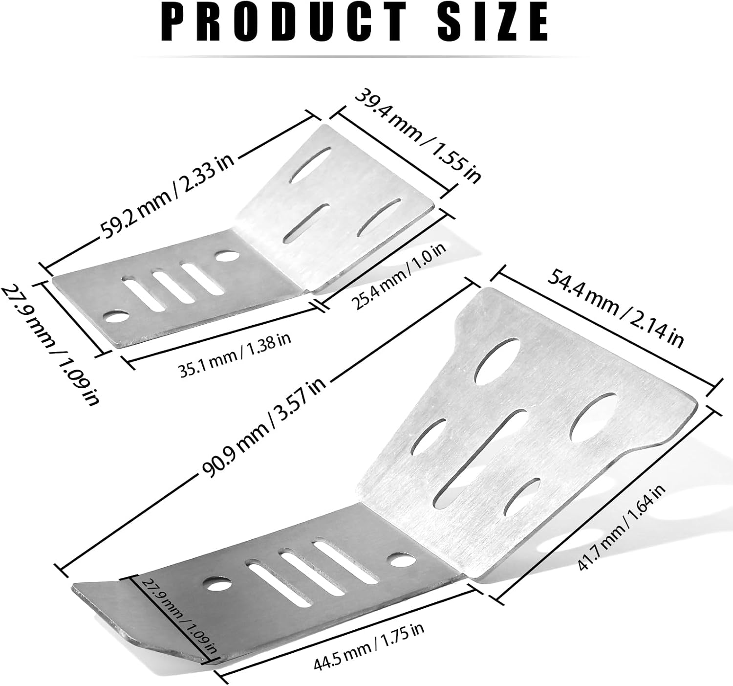 1/14 Stainless Steel Front Rear Chassis Skid Plate Set for ARRMA 1/14 1/16 Mojave GROM, 1/18 Granite GROM, Anti-Scratch & Impact-Resistant Chassis Guard, RC Car Upgrade Parts