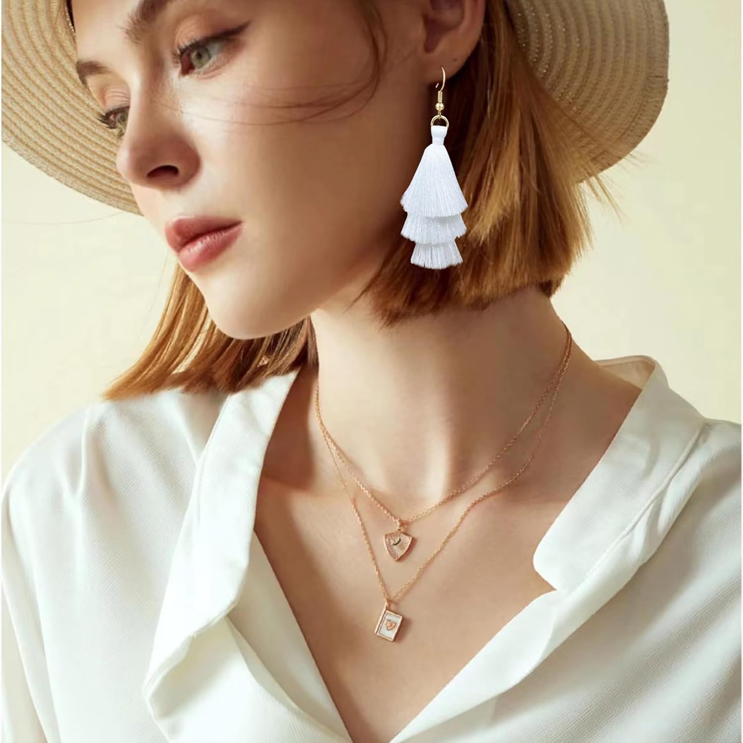 Colorful Tassel Earrings Layered Tassel Earrings Bohemian Dangle Drop Earrings for Women Girls Fashion Jewelry Valentine Birthday Party Gift - Image 4