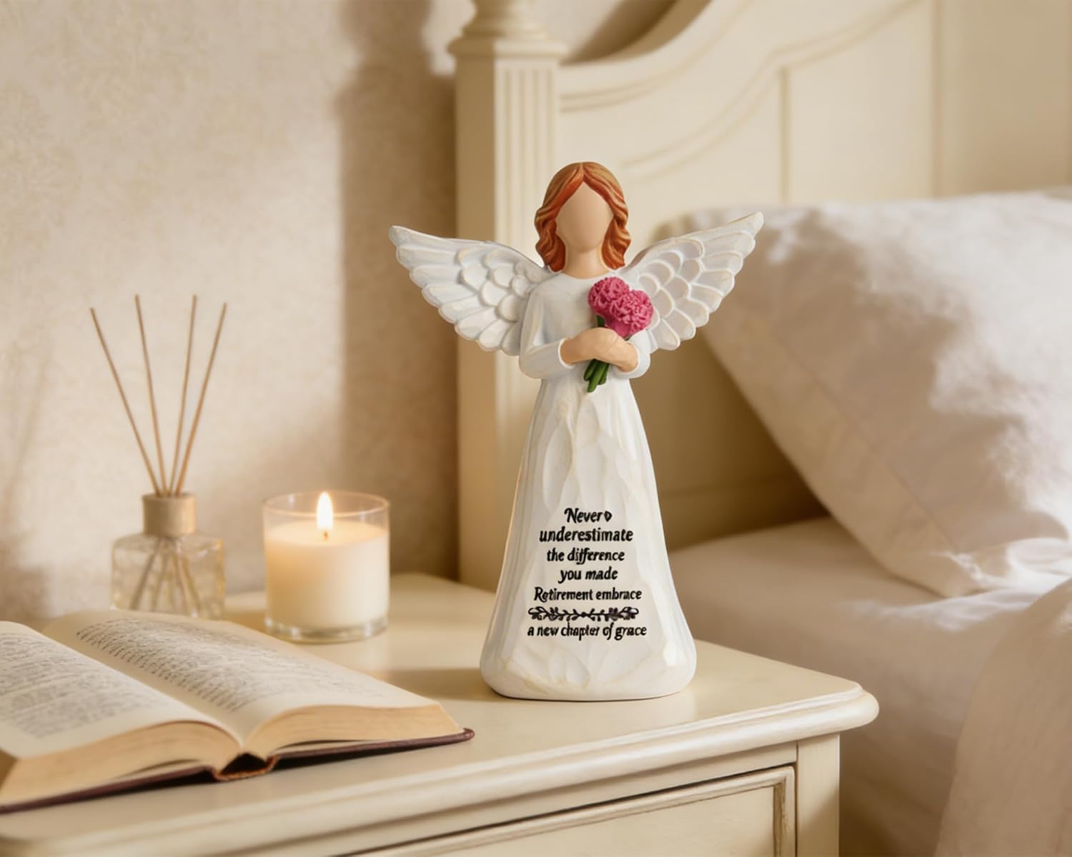 Retirement Gift for Woman, Happy Retirement Gifts for Women Teacher Nurse Friend Coworker, 7” Angel Figurine for Retirement Party Decorations - Image 7