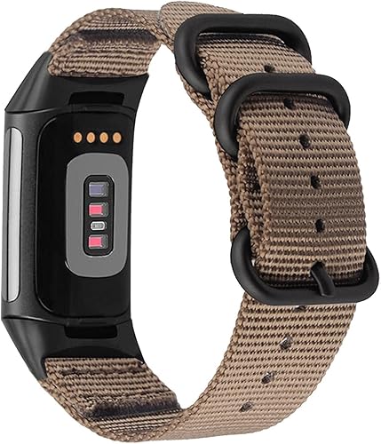 Abanen Bandas de nailon para Fitbit Charge 6 Charge 5, correa de nailon tejido de secado rápido con cierre de anillo de acero inoxidable ajustable
