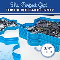 Vista 6 de White Mountain Bandejas apilables para clasificar rompecabezas – 6 bandejas con forma de plástico, almacena hasta 1000 piezas de rompecabezas