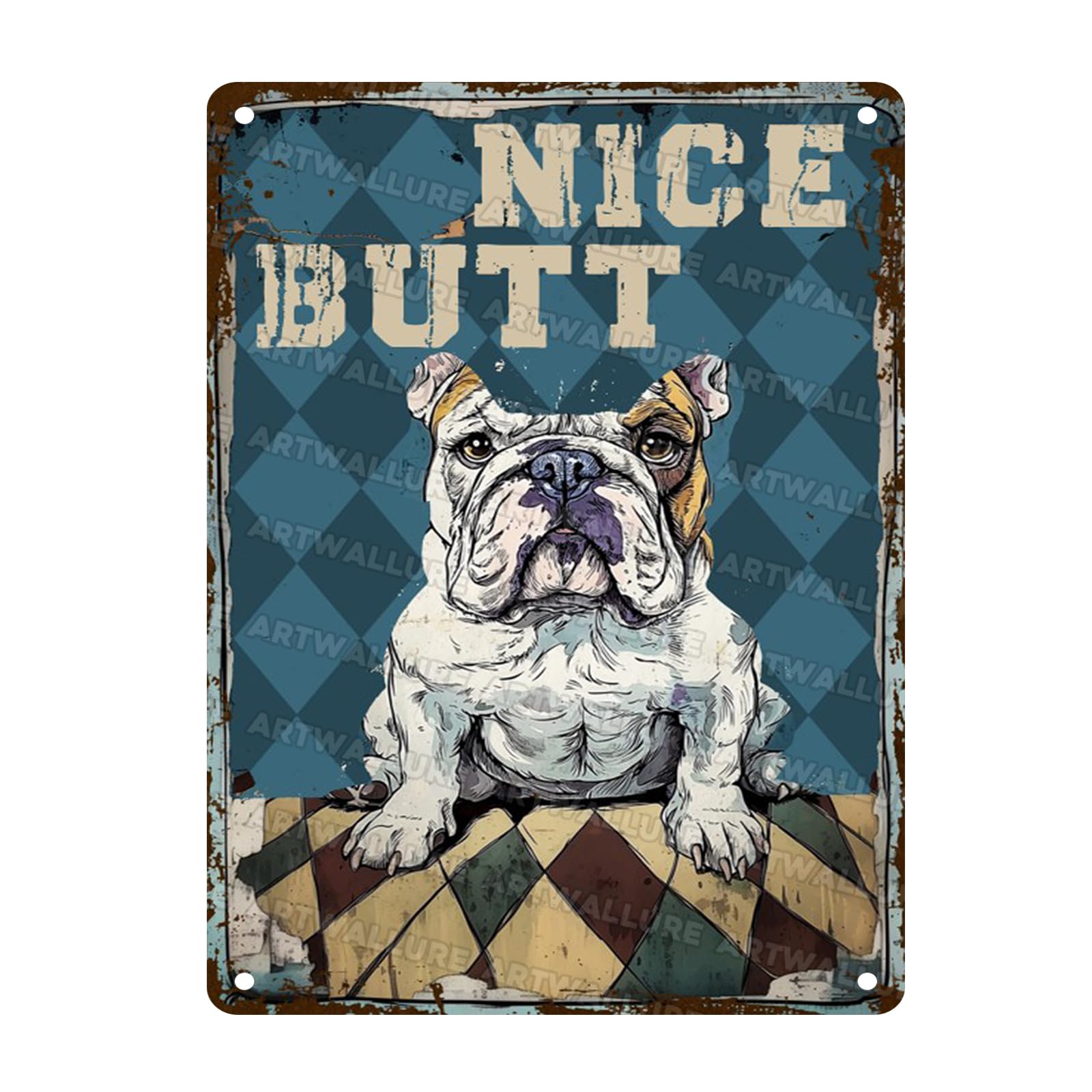 Boxer Metal Tin Sign Dog Bathroom Sign Retro Decor Home Kitchen Bar Cafe Bathroom Club Cave Wall Decor 12x16inch
