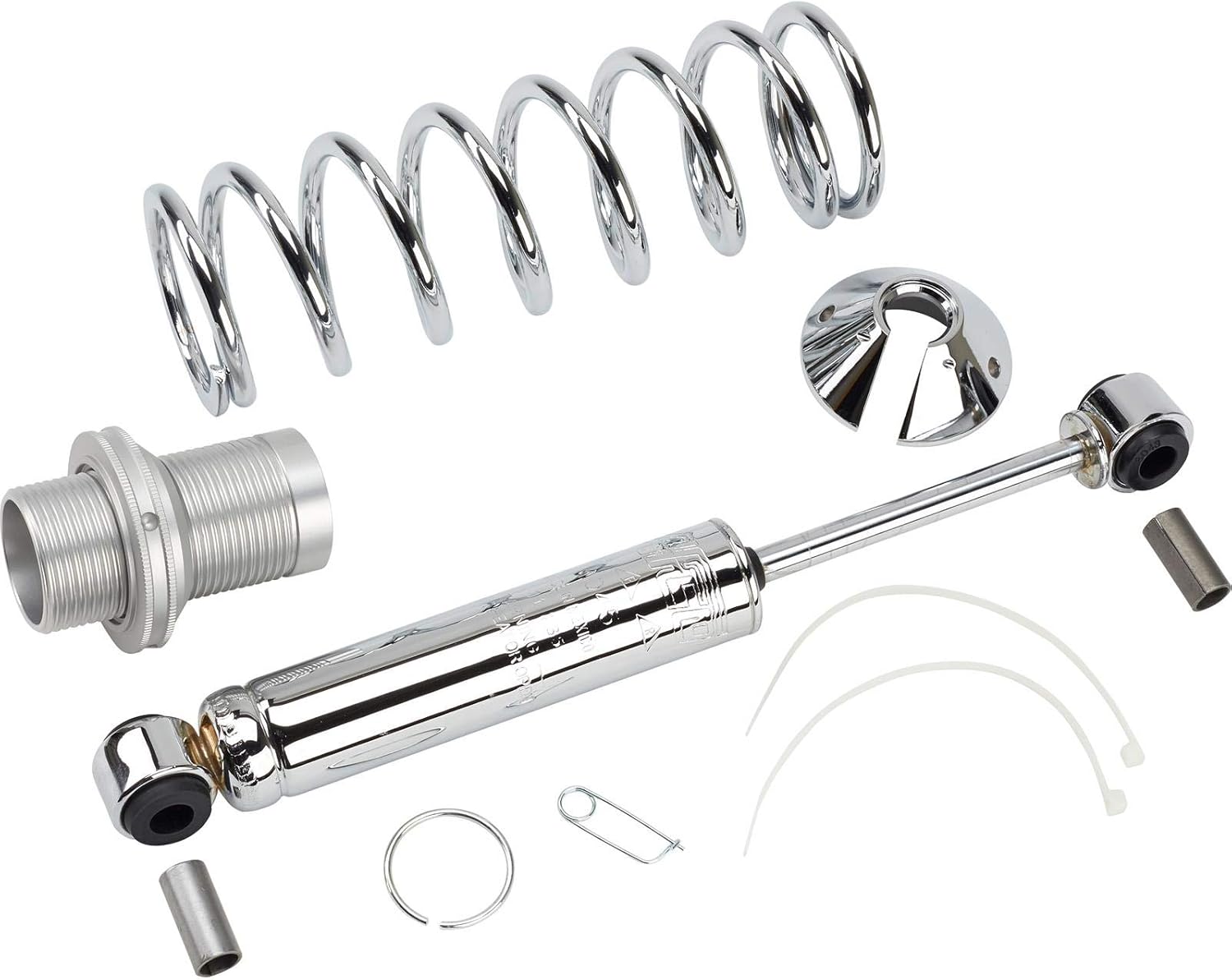 AFCO Street Rod Coilover Shock Kit, Chrome, 200 Lb