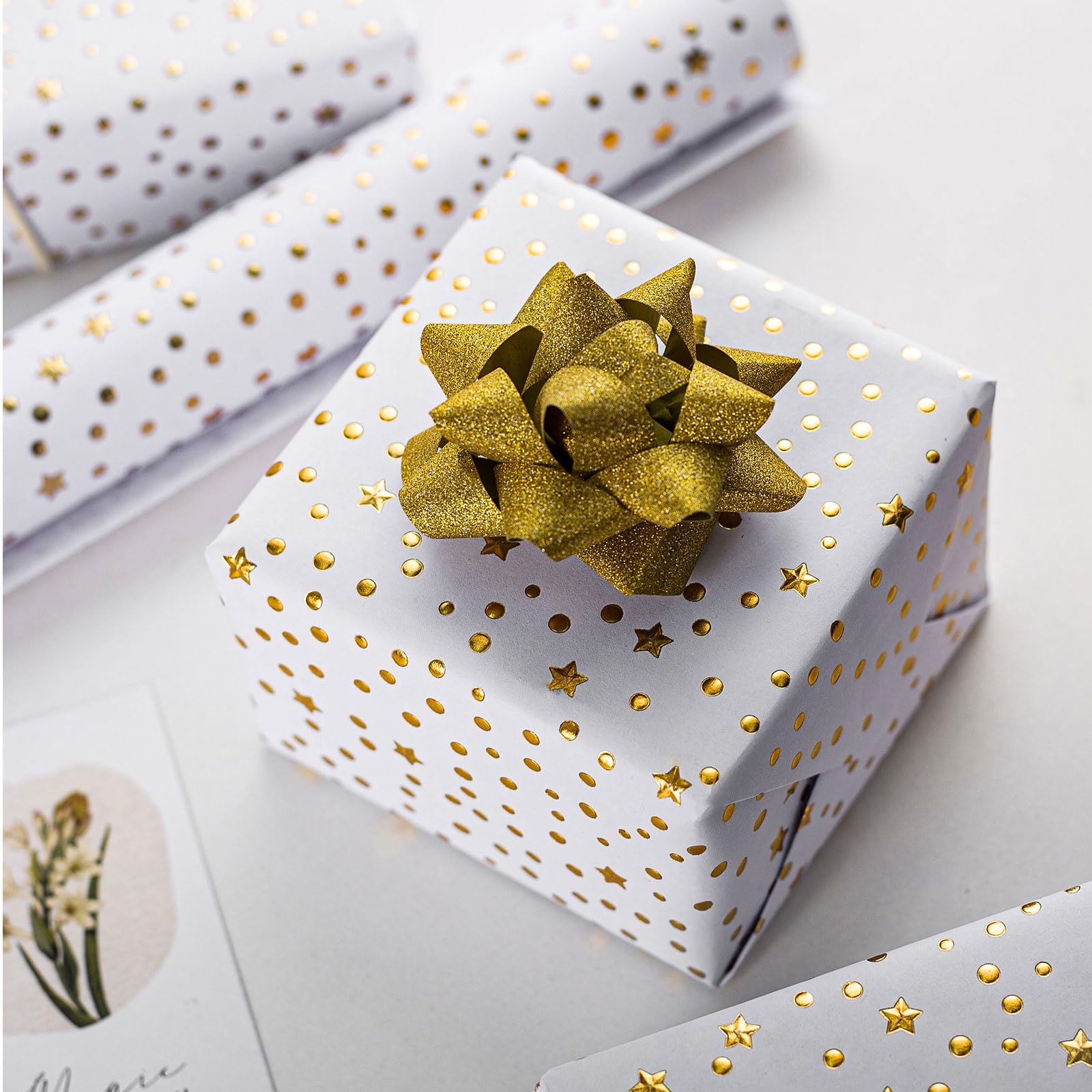 17" X 120" Gift Wrapping Paper Rolls Metallic Black Gold Roll For Valentines Day Birthdays Weddings Graduations Engagement - 15