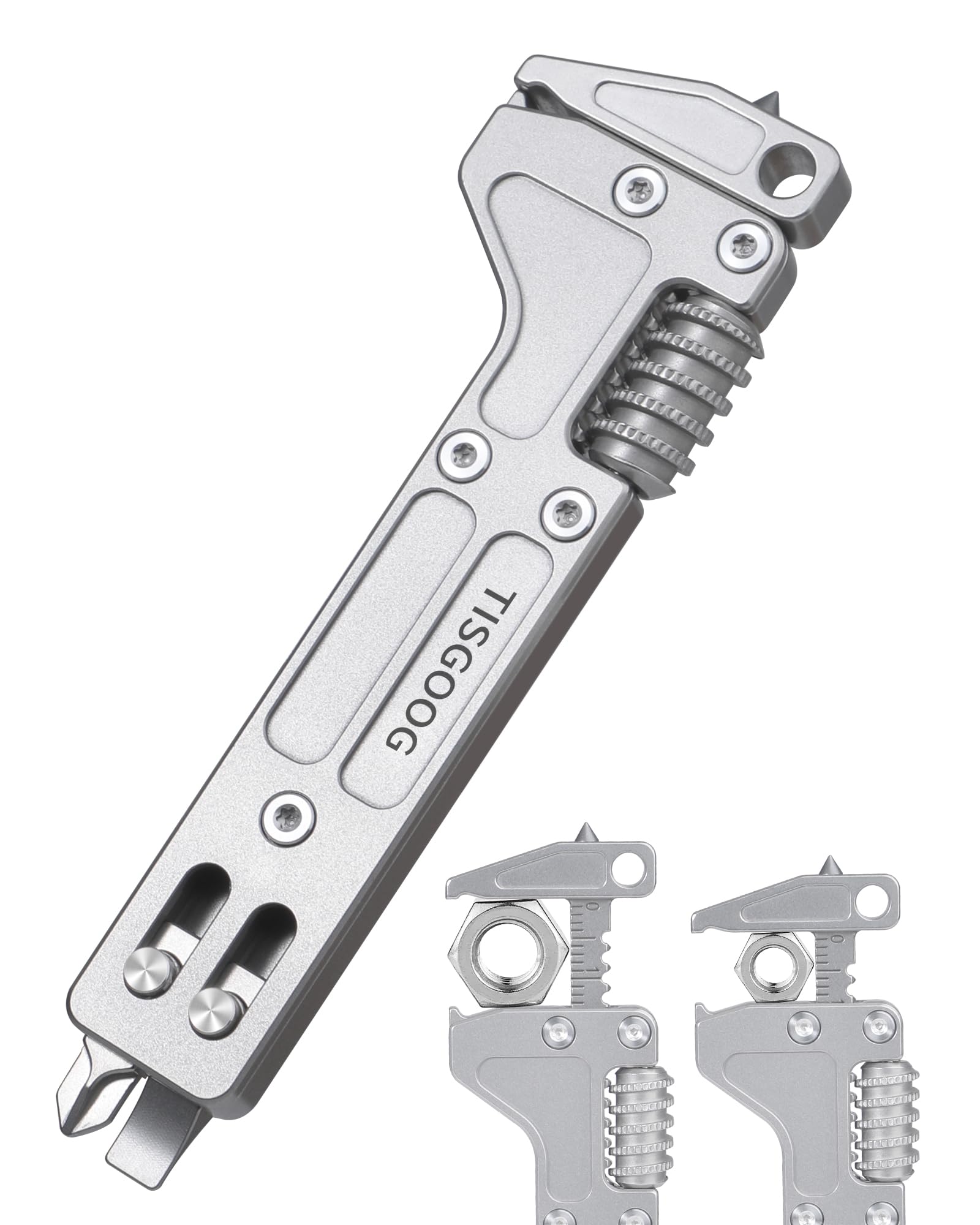 Multiherramienta EDC de titanio con llave, abrebotellas, abridor de cajas, rompevanas, destornillador y regla de medición, multiherramienta de bolsillo EDC para accesorios de camping, regalos