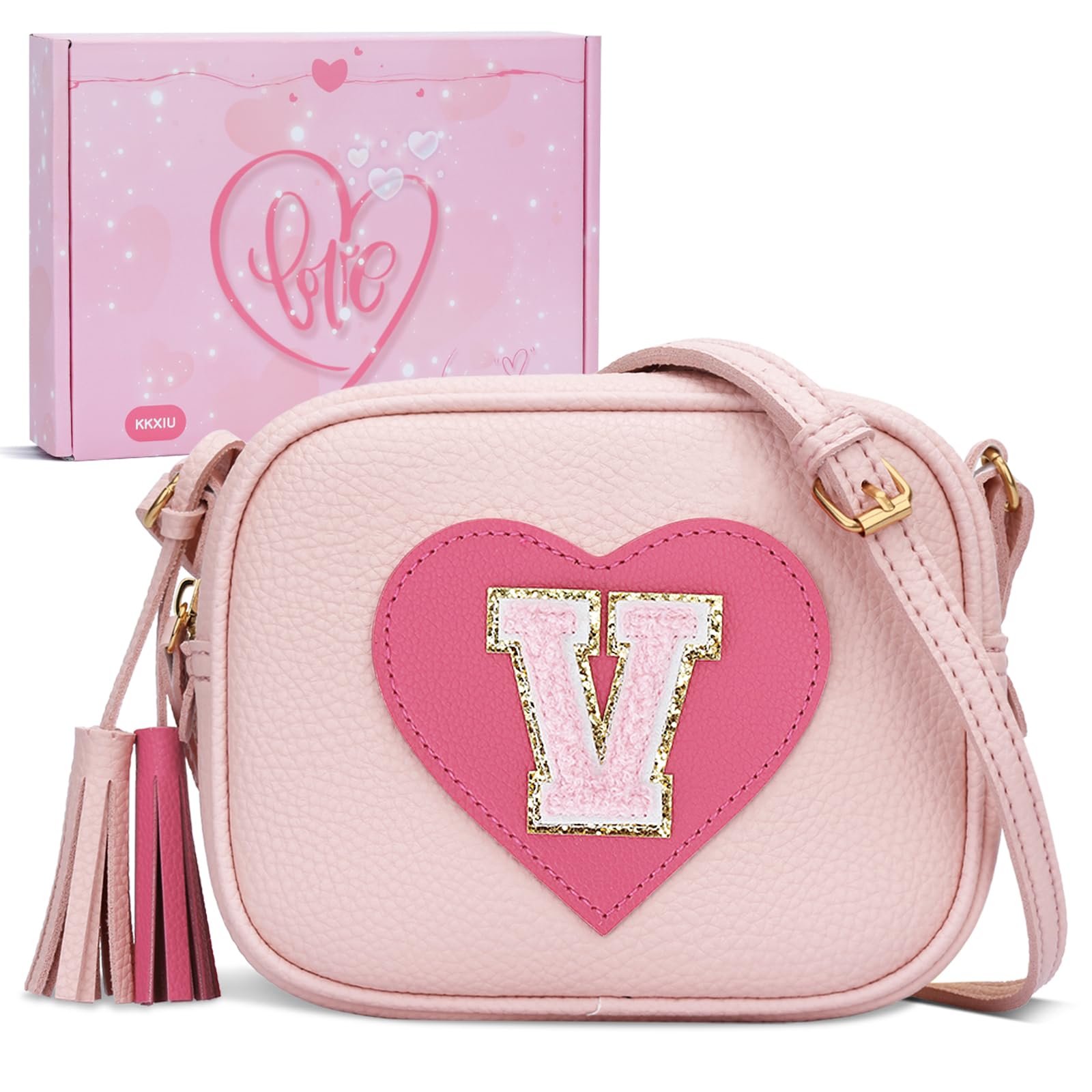 KKXIU Gifts for 3 4 5 6 7 8 Year Old Girls Initial Toddler Purse