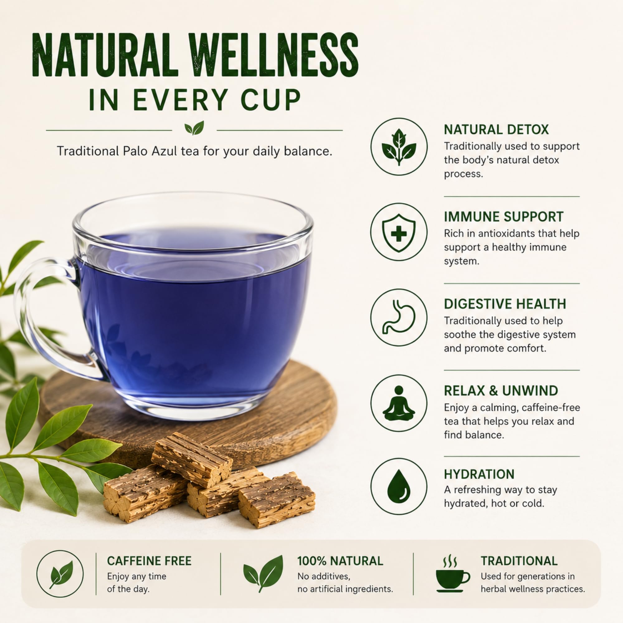 Tu Salud Plus - Madera de riñón 1 libra - Palo Azul - Cyclolepis Genistoides - Blue Stick Teatox