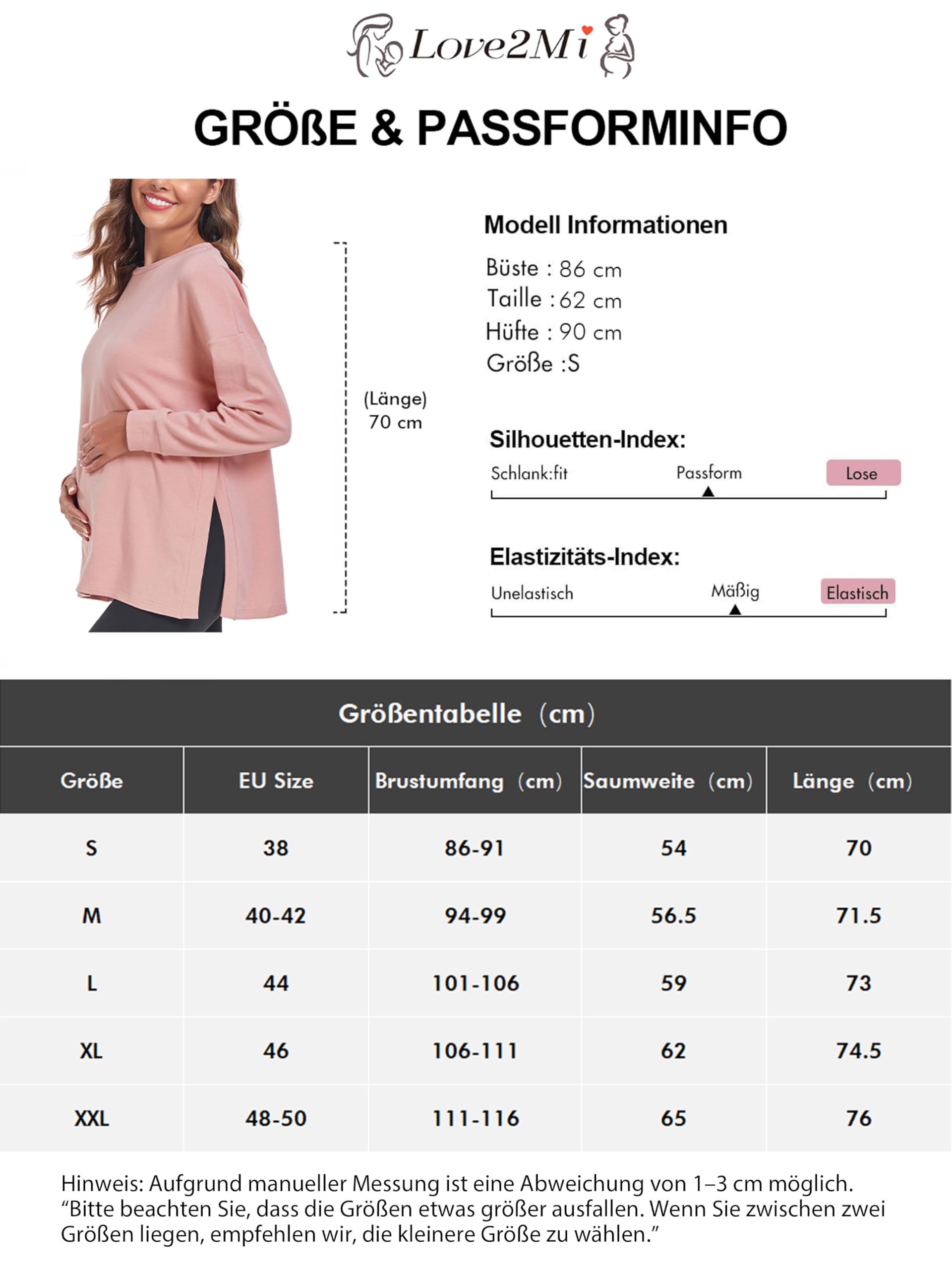T-shirt de grossesse à manches longues pour femme
