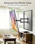 USX MOUNT Support mural TV à mouvement complet pour téléviseurs de 26 à 65 po jusqu'à 77 LBS, support mural TV, support articulé à montant unique, extension pivotante lisse, VESA max 400x400 mm, XMM919