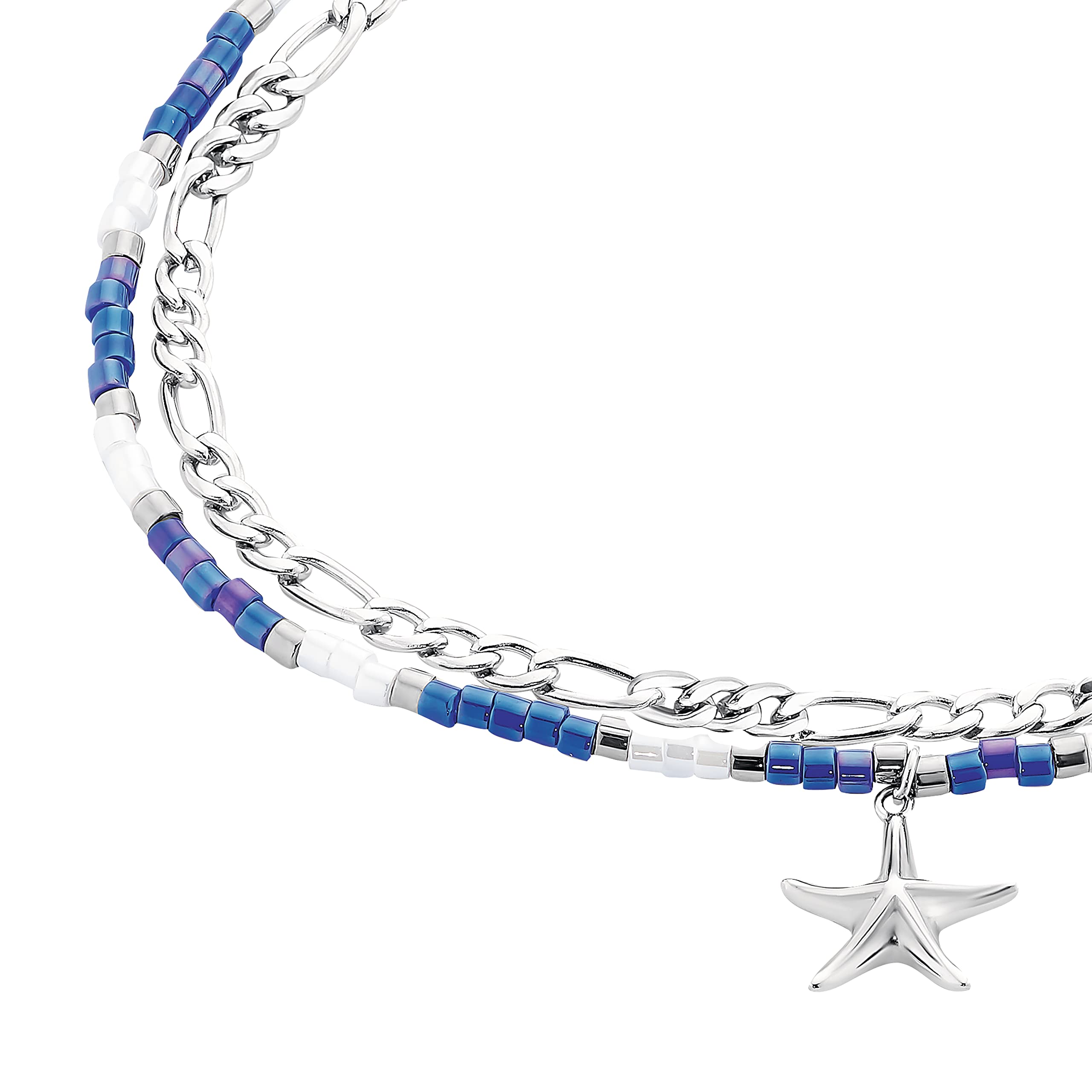 sOliver Cavigliera in argento sterling 925/acciaio inossidabile da donna, gioiello estivo, disponibile in confezione regalo
