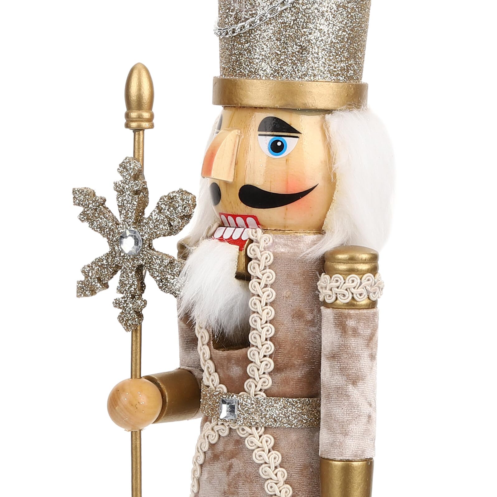 Toyvian Nussknacker-Figur aus Holz Weihnachtsdeko für Zuhause Handbemalt Dekoration für Drinnen Nussknacker-Ornament