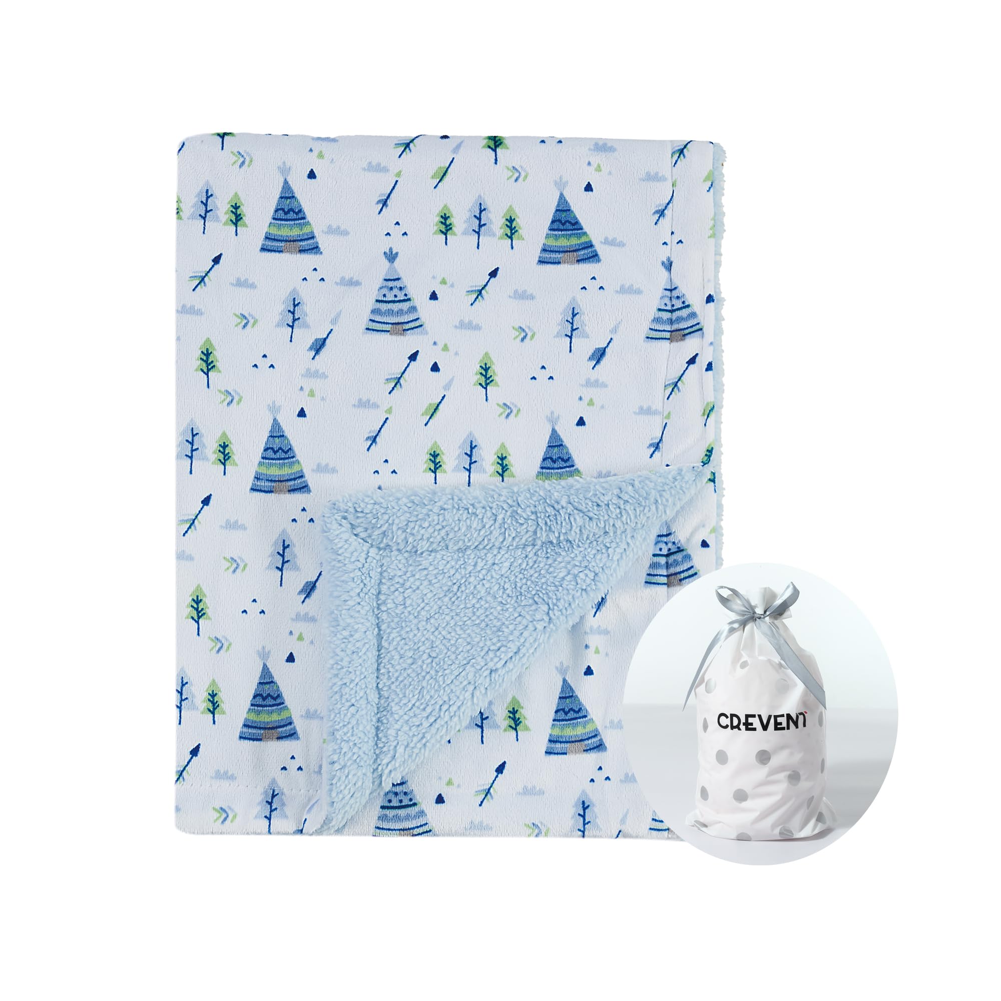 CREVENT 76x102cm Cute Cozy Fluffy Warm Baby Blanket for Girls Boys Infants Toddlers' Bedding/Crib/Cot/Stroller, Baby Shower Birthday Newborn's - Christmas Tree