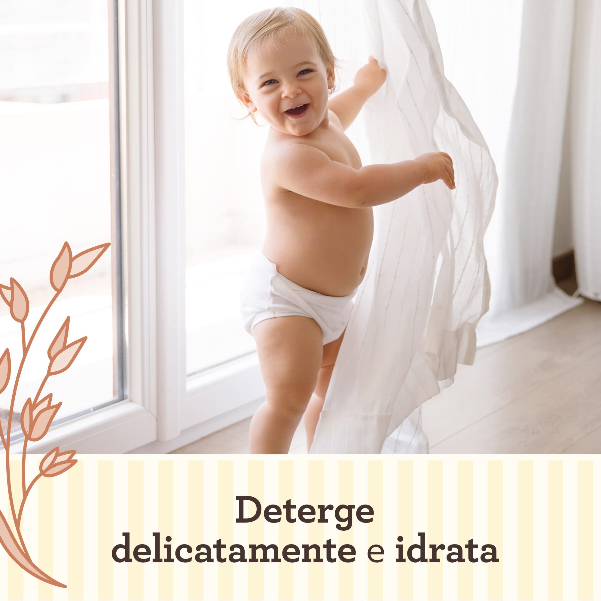 Aveeno Baby Daily Care Bagnetto Corpo e Capelli, Bagnoschiuma bambini per una detersione delicata della pelle sensibile, Bagnoschiuma neonato e shampoo bambini con Avena, 250 ml
