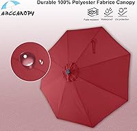 Vista 7 de ABCCANOPY - Sombrillas duraderas con panel solar y 32luces led, de 9pies, para patio (borgoña)