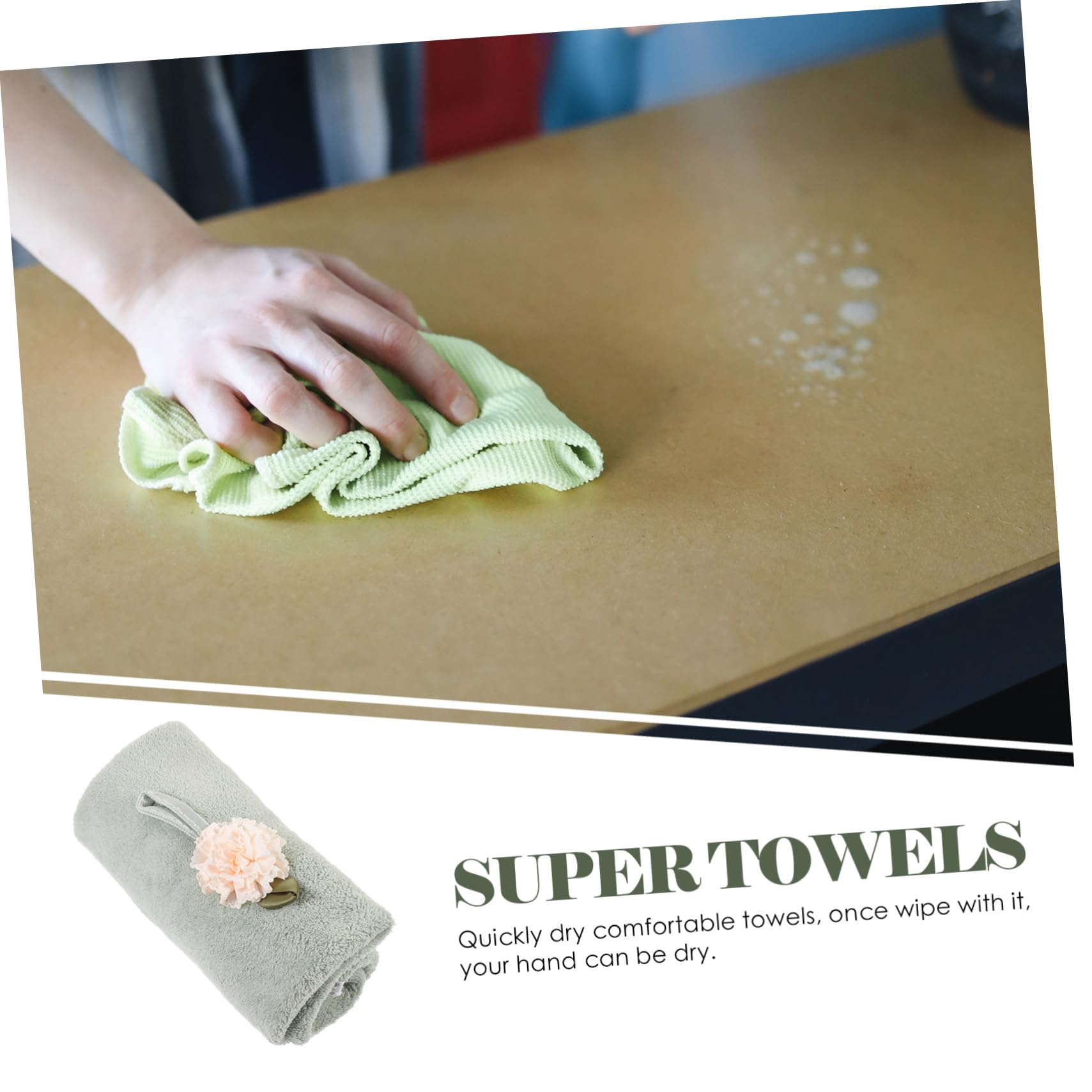 PRETYZOOM 1pc Round Coral Fleece Hand Towel Soft Absorbent Small Towel for Kitchen and Bathroom Quick-Drying Space-Saving Design for Draining Easy to