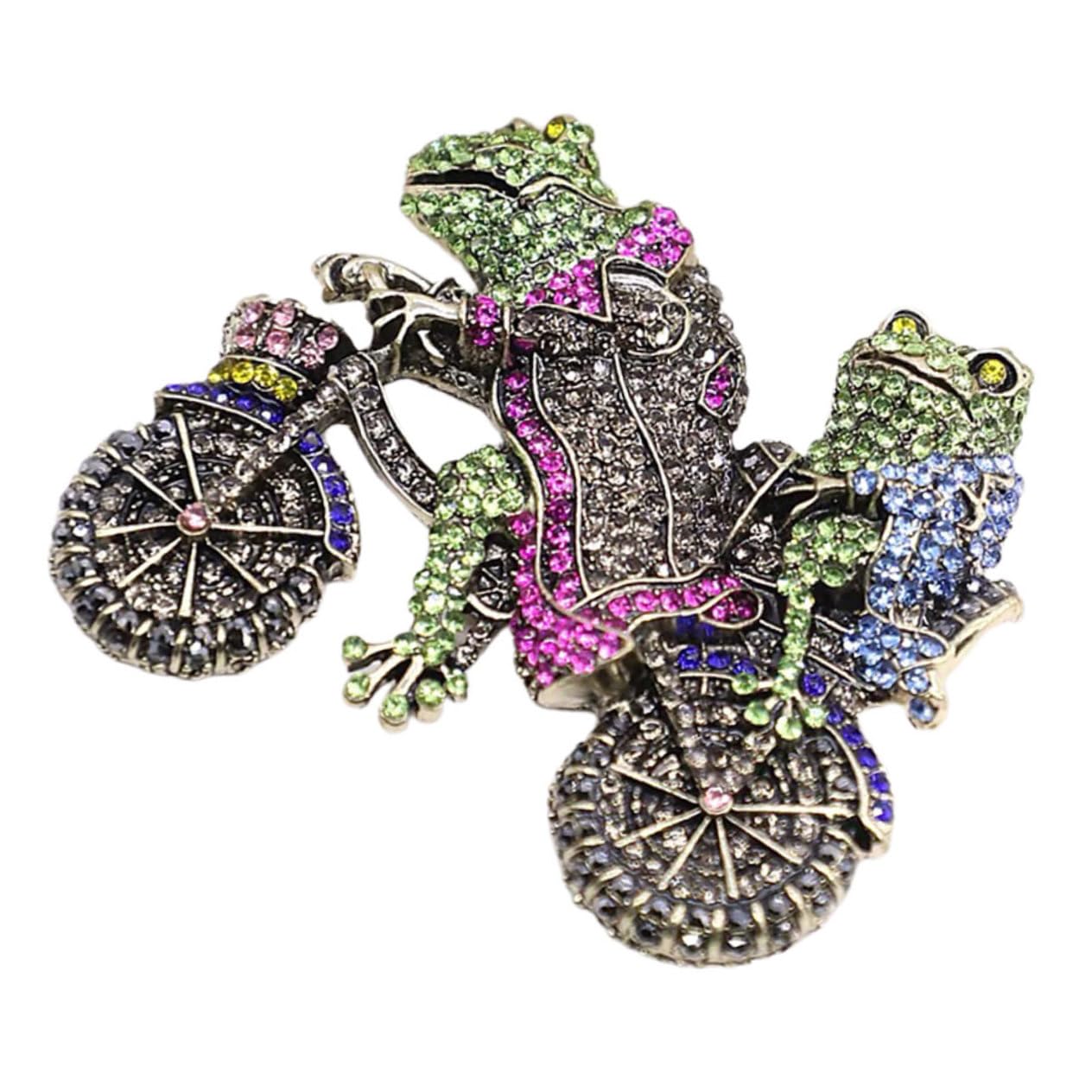 5stücke Funny Cartoon Frog Brooch Pin Mit Rhinestone Dekorative Tierbrosche Für Kleidung Als Zu Geburtstagen Oder Valentinstag
