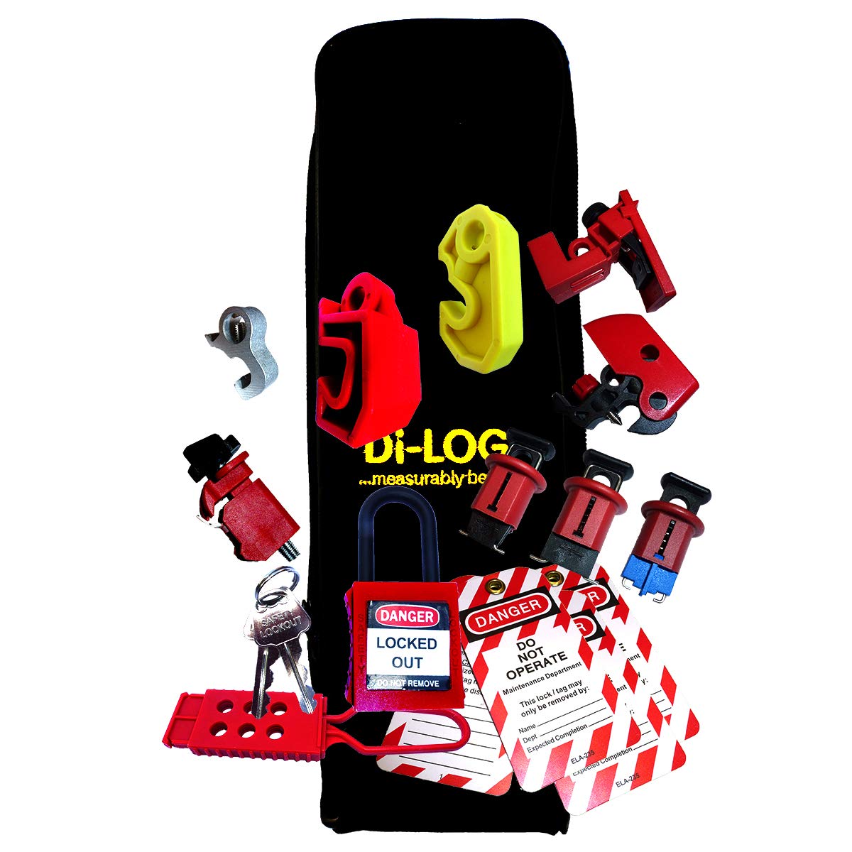 Di Log Black Di-Log Safe Isolation Expert Lockout Lock Off Kit, Isolator Lock, Tags, Case (Dlloc4)