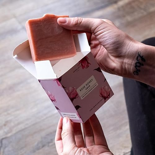 Miniatura 4 de Natural Amor Handmade Rose Geranium Soap  Cold Process Bar Soap with Rose Clay & Essential Oils, 2 Pack, 4.3 oz Each