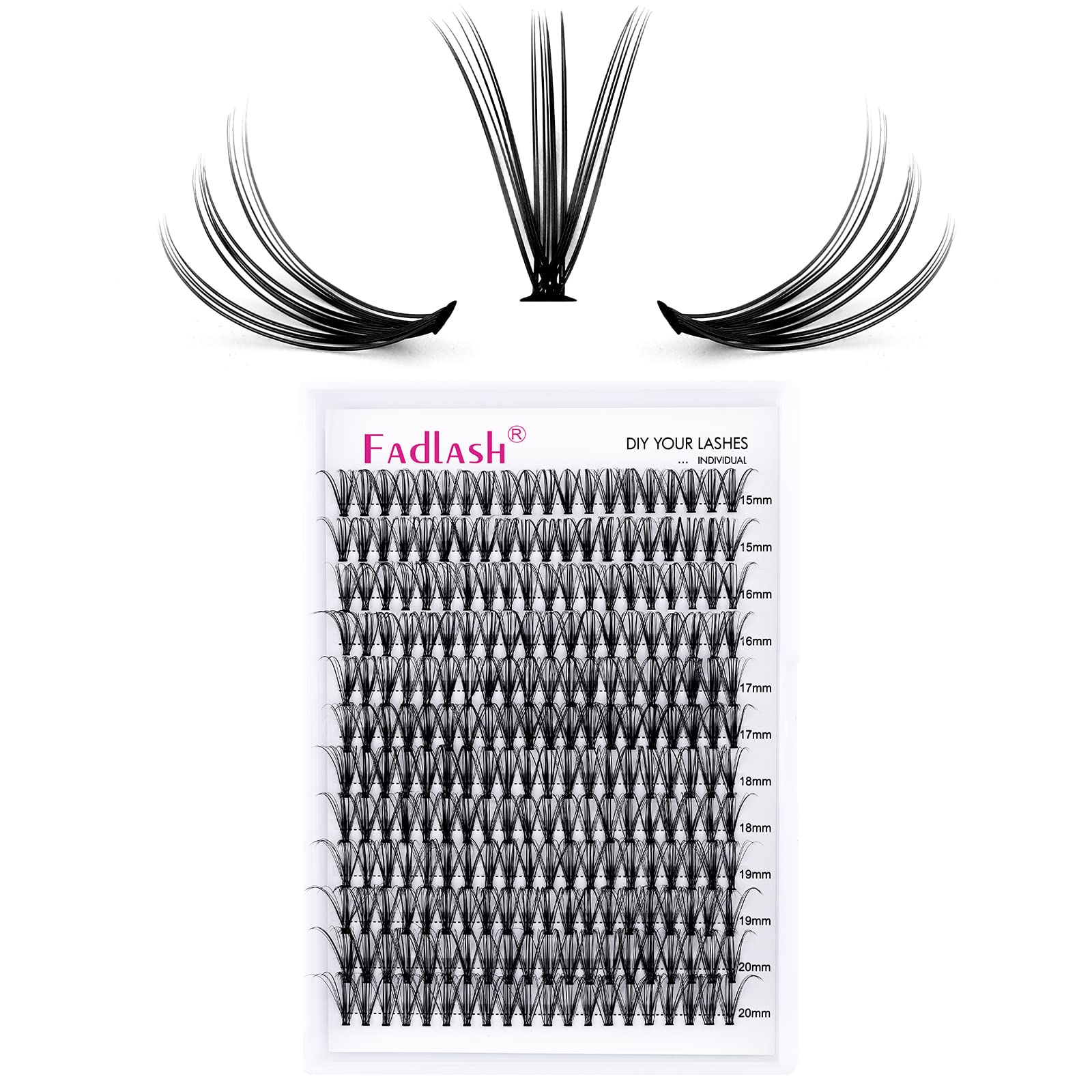 Wimpern Einzeln Cluster für Wimpernverlängerung 20D 0.07 C Curl 15-20mm Individuelle Cluster Künstliche Wimpern Wimpernbüschel für Anfänger