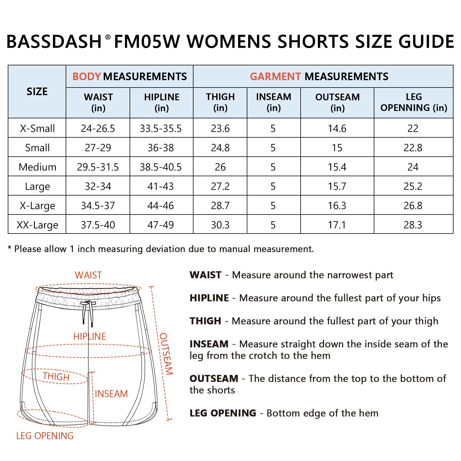 Bassdash Damskie spodenki wędkarskie UPF 50+ wodoodporne szybkoschnące sportowe spodenki turystyczne z kieszeniami FP05W